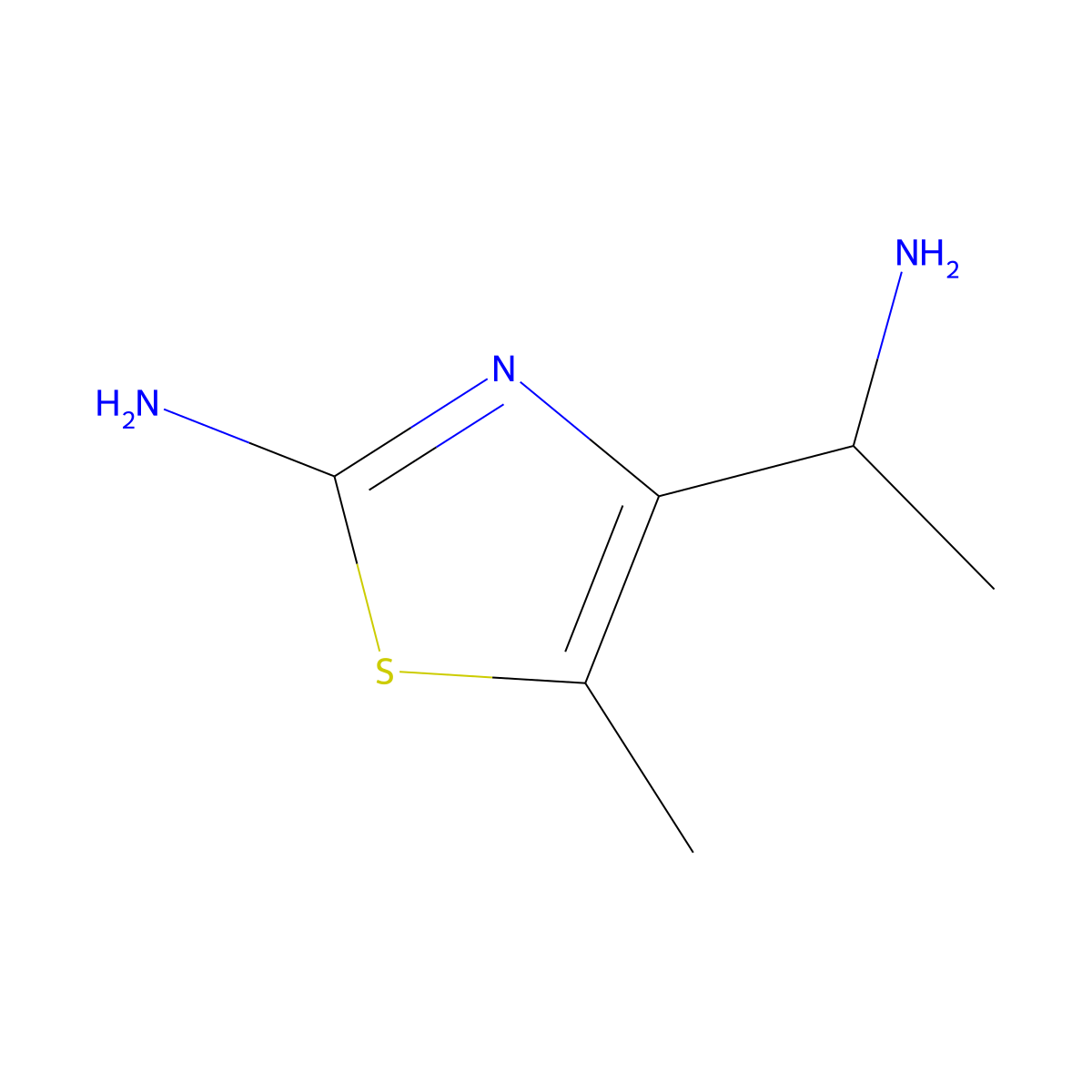 4-(1-Aminoethyl)-5-methyl-1,3-thiazol-2-amine molecular structure, CAS 1861128-96-2