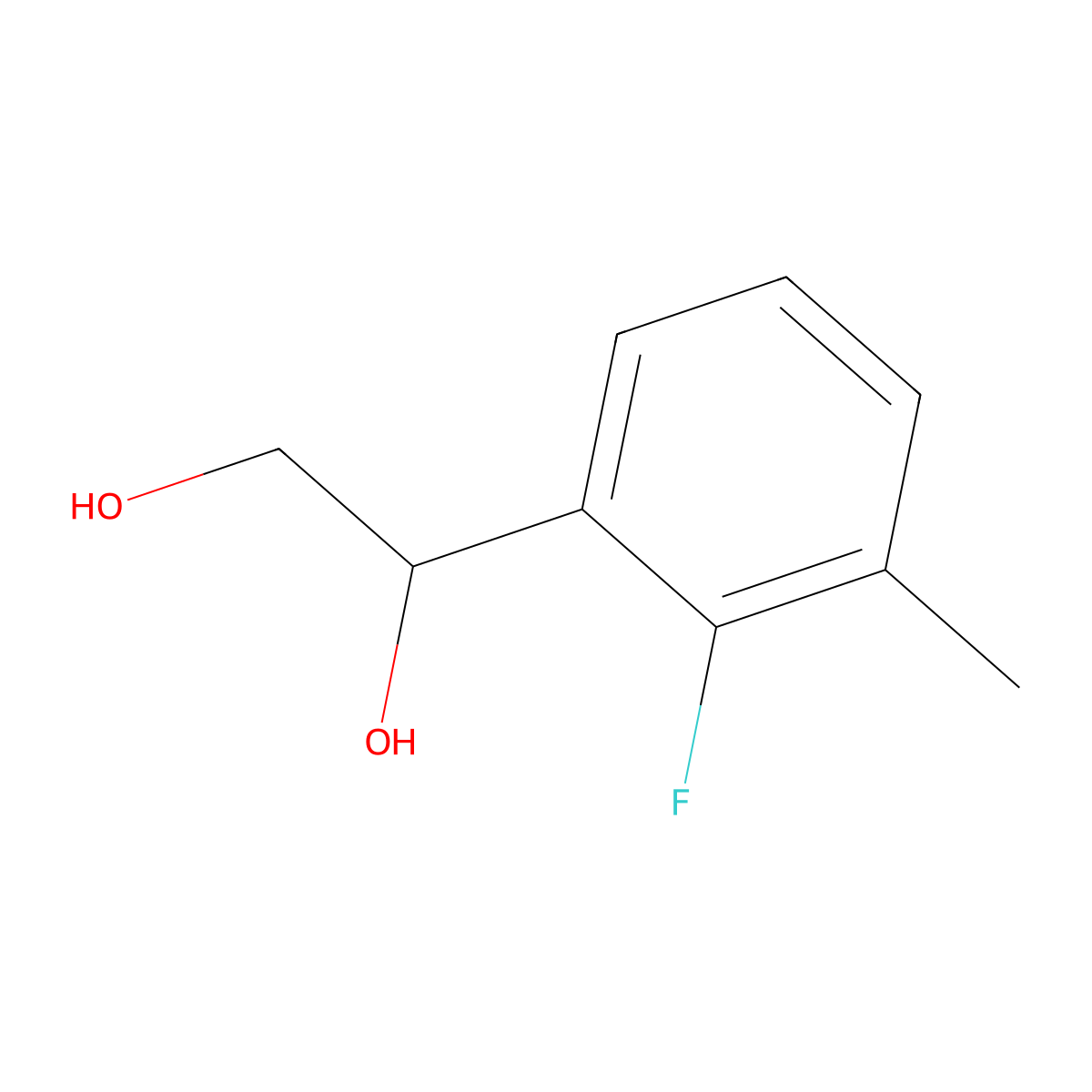 1-(2-Fluoro-3-methylphenyl)ethane-1,2-diol molecular structure, CAS 1861153-88-9