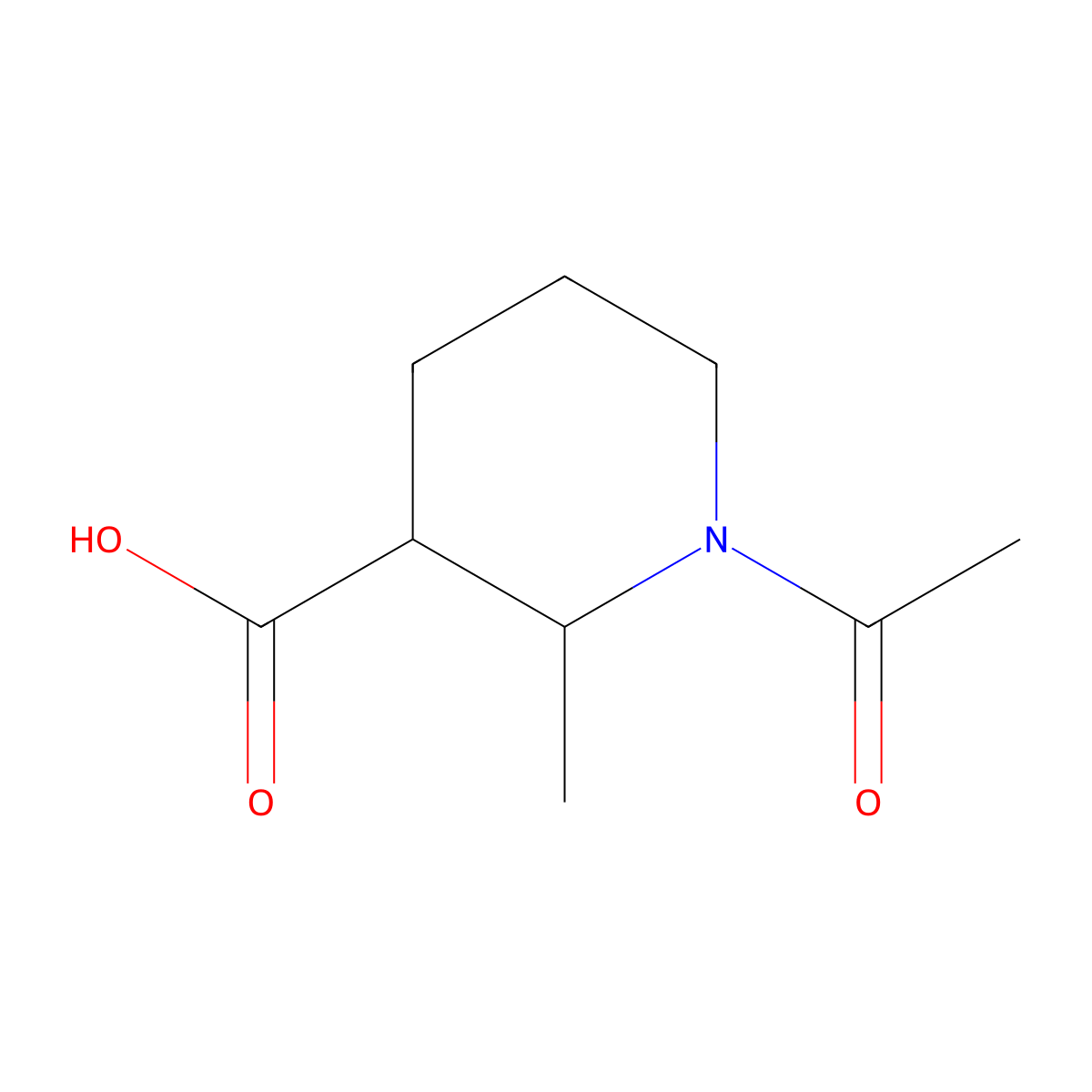 1-Acetyl-2-methylpiperidine-3-carboxylic acid molecular structure, CAS 1861157-40-5