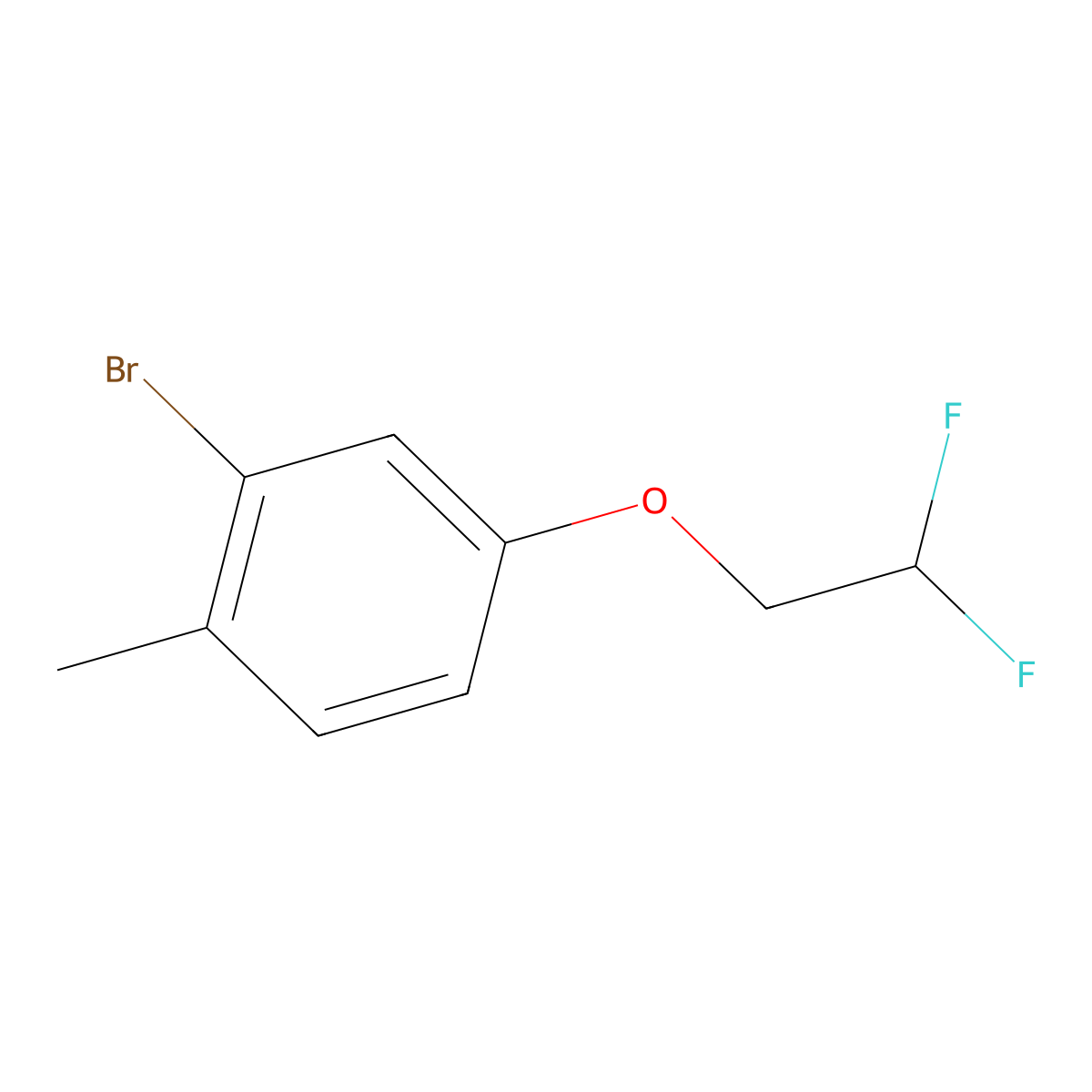 2-Bromo-4-(2,2-difluoroethoxy)-1-methylbenzene molecular structure, CAS 1861177-37-8