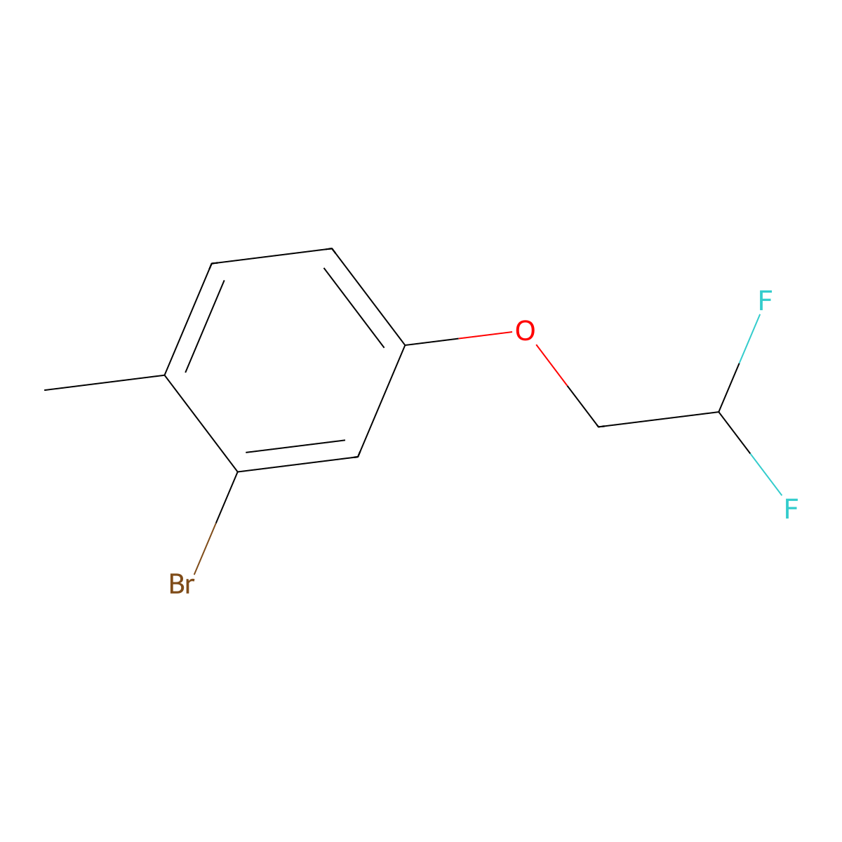 2-Bromo-4-(2,2-difluoroethoxy)-1-methylbenzene molecular structure, CAS 1861177-37-8