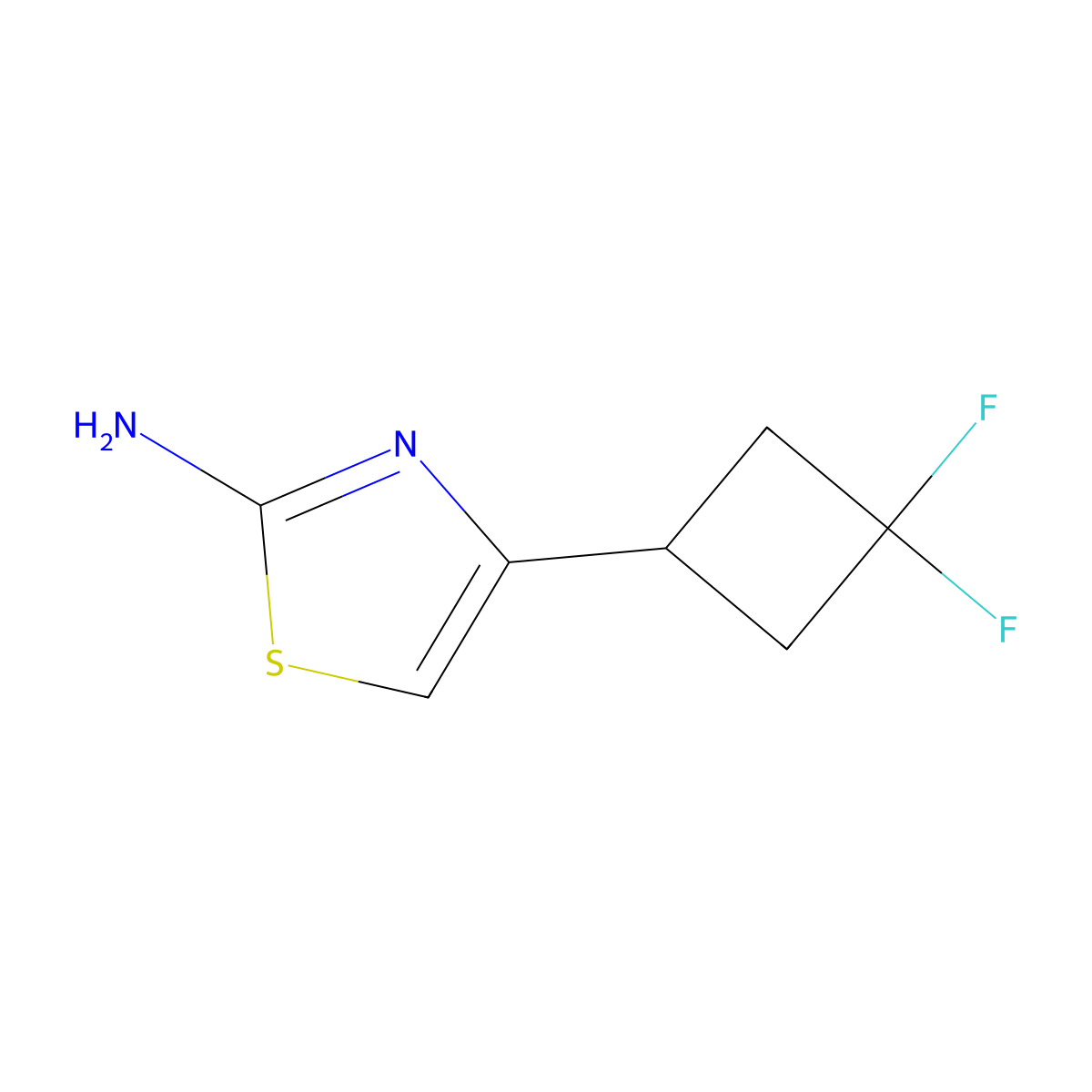 4-(3,3-Difluorocyclobutyl)-1,3-thiazol-2-amine molecular structure, CAS 1861196-44-2