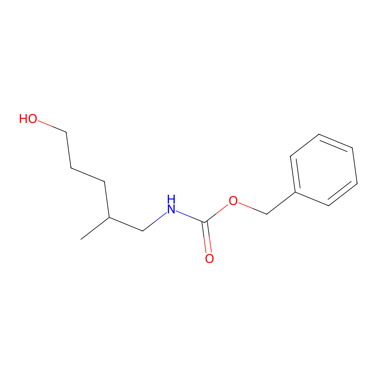 Benzyl N-(5-hydroxy-2-methyl-pentyl)carbamate molecular structure, CAS 1861200-05-6