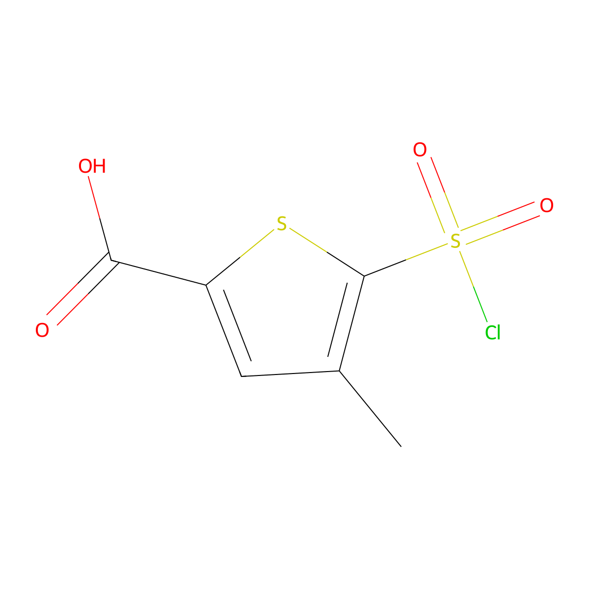 5-(Chlorosulfonyl)-4-methylthiophene-2-carboxylicacid molecular structure, CAS 1861238-37-0