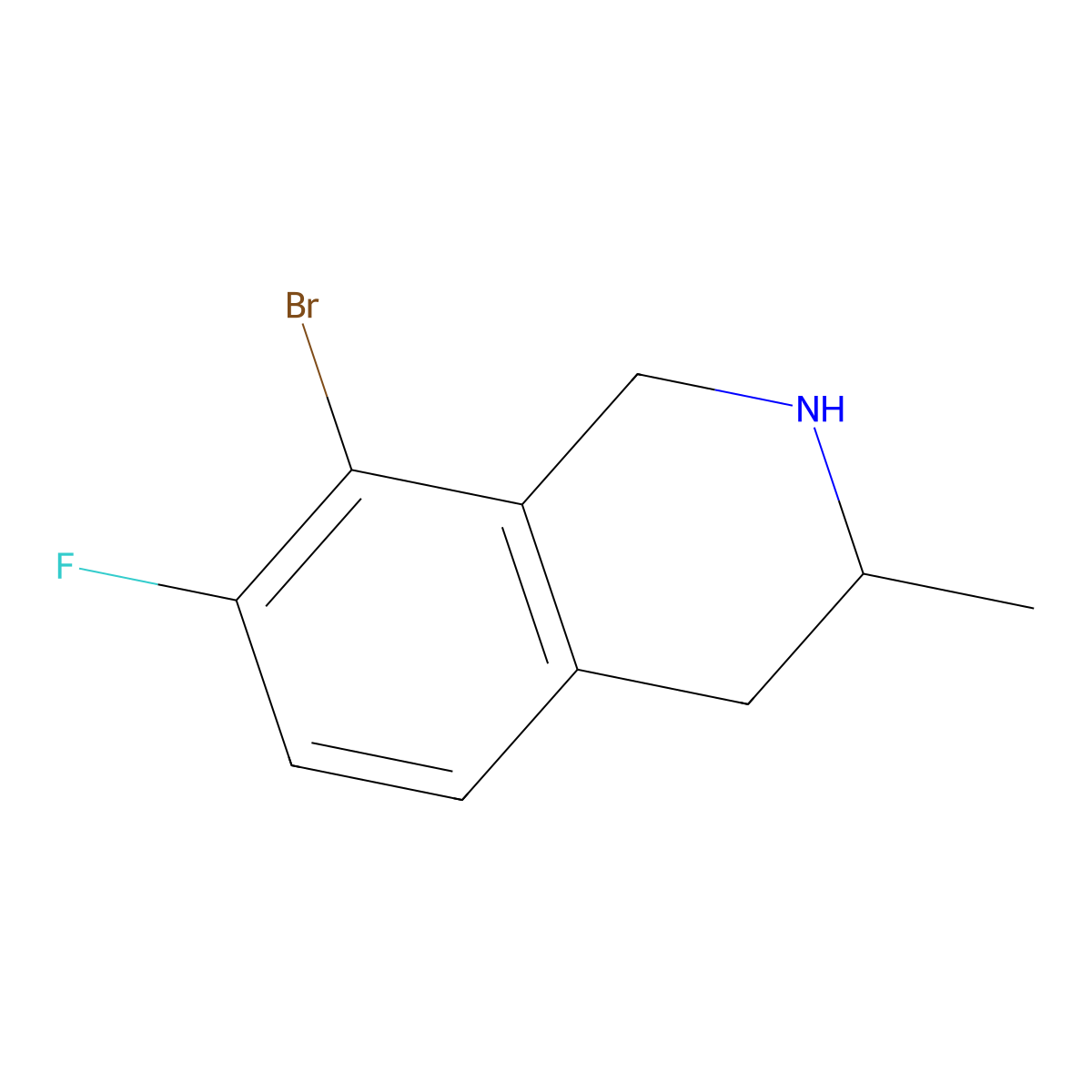 8-Bromo-7-fluoro-3-methyl-1,2,3,4-tetrahydroisoquinoline molecular structure, CAS 1861258-47-0