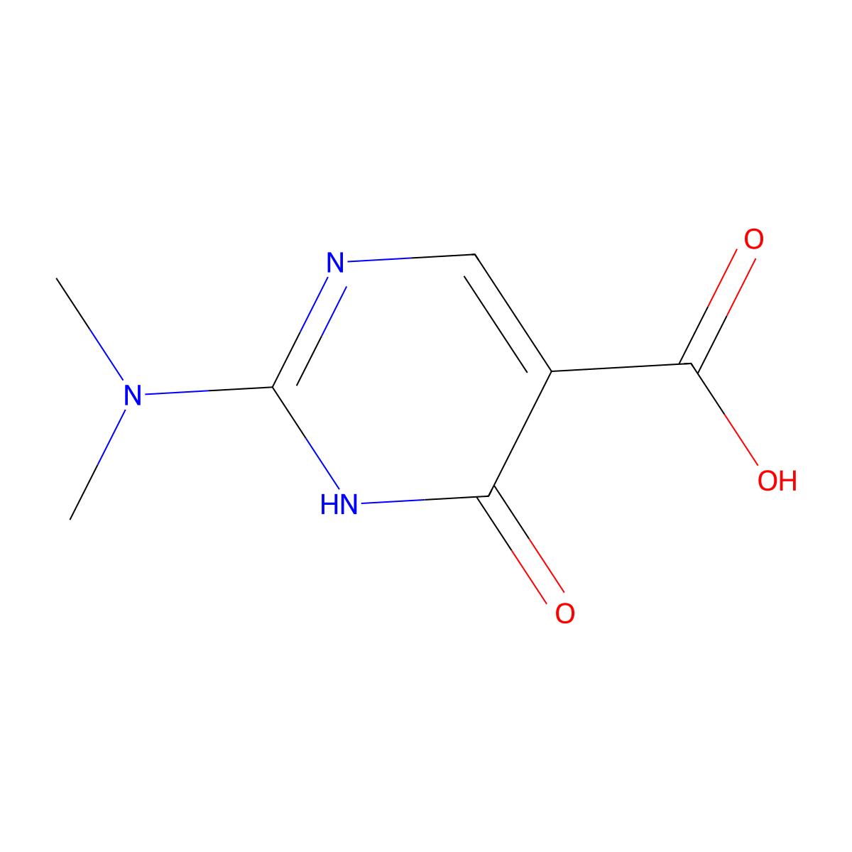 2-(Dimethylamino)-6-oxo-1,6-dihydropyrimidine-5-carboxylic acid molecular structure, CAS 186130-63-2