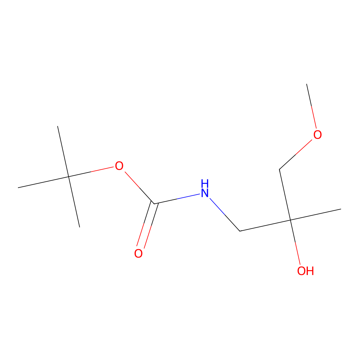 tert-butyl N-(2-hydroxy-3-methoxy-2-methylpropyl)carbamate molecular structure, CAS 1861306-58-2