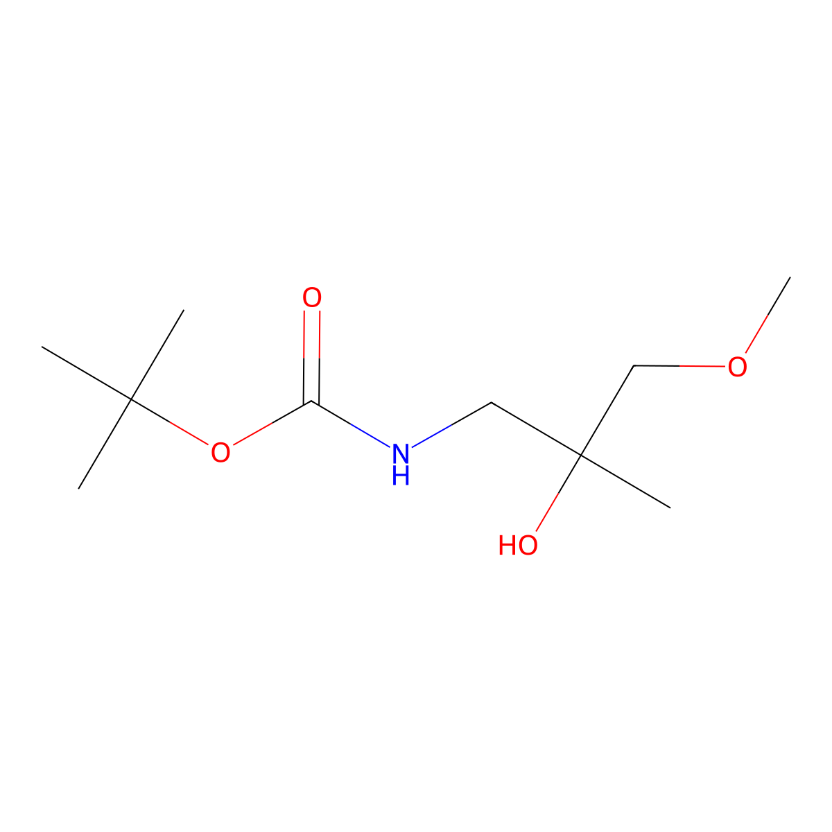 tert-butyl N-(2-hydroxy-3-methoxy-2-methylpropyl)carbamate molecular structure, CAS 1861306-58-2