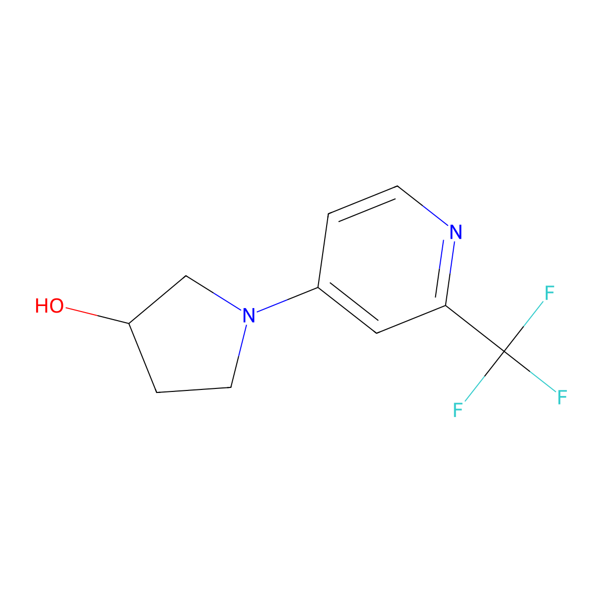 1-[2-(Trifluoromethyl)pyridin-4-yl]pyrrolidin-3-ol molecular structure, CAS 1861307-25-6
