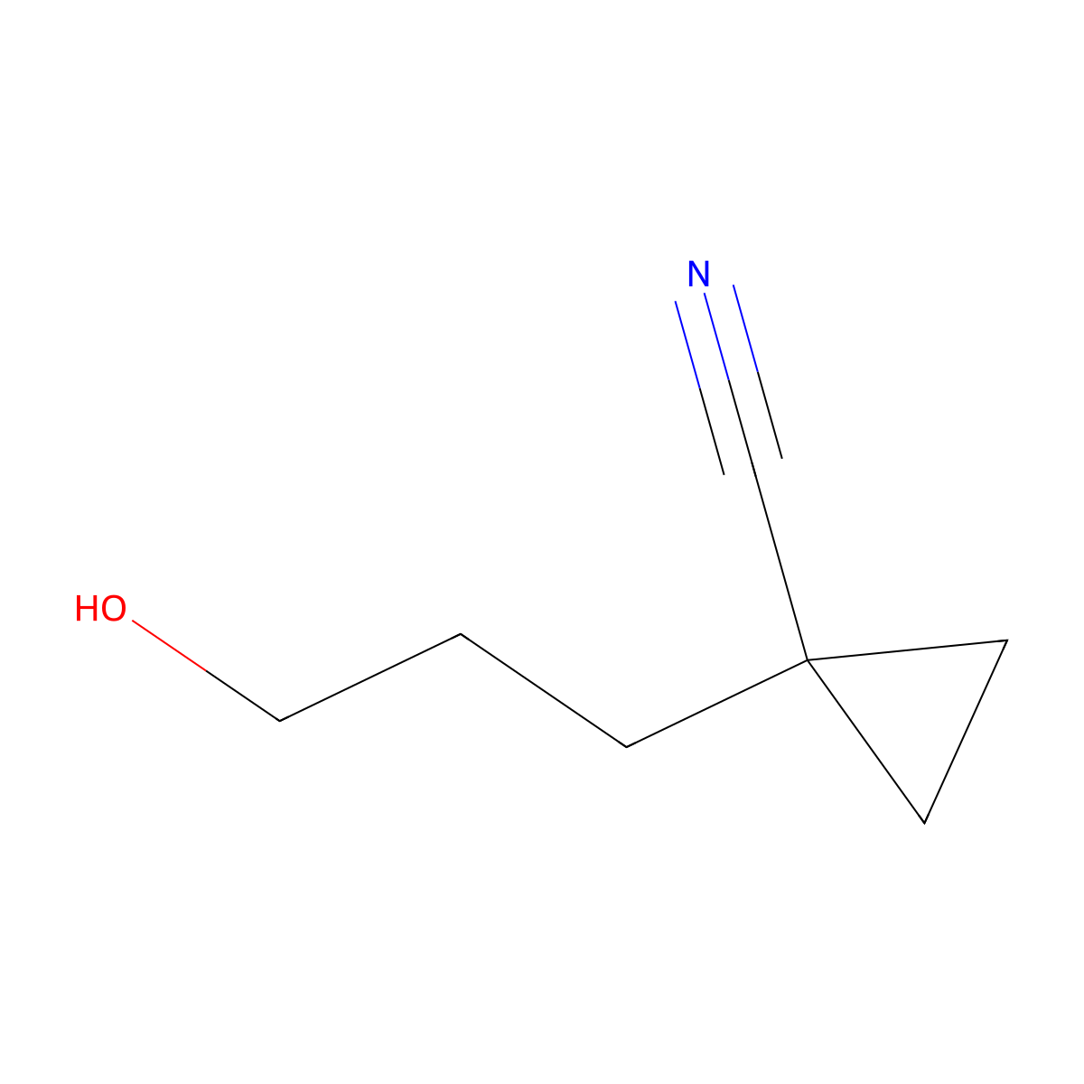 1-(3-Hydroxypropyl)cyclopropane-1-carbonitrile molecular structure, CAS 1861328-53-1