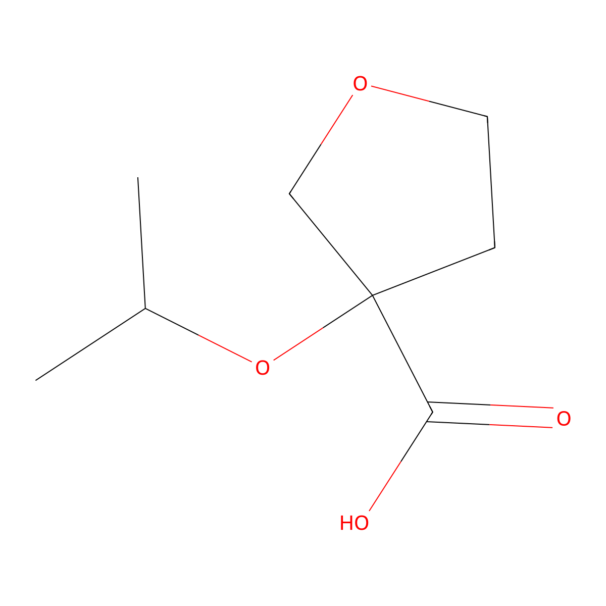 3-(Propan-2-yloxy)oxolane-3-carboxylic acid molecular structure, CAS 1861329-36-3