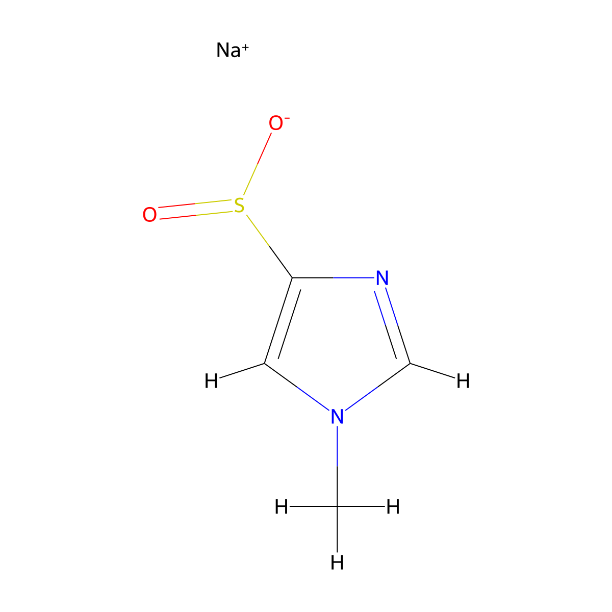 Sodium 1-methyl-1H-imidazole-4-sulfinate molecular structure, CAS 1861353-54-9