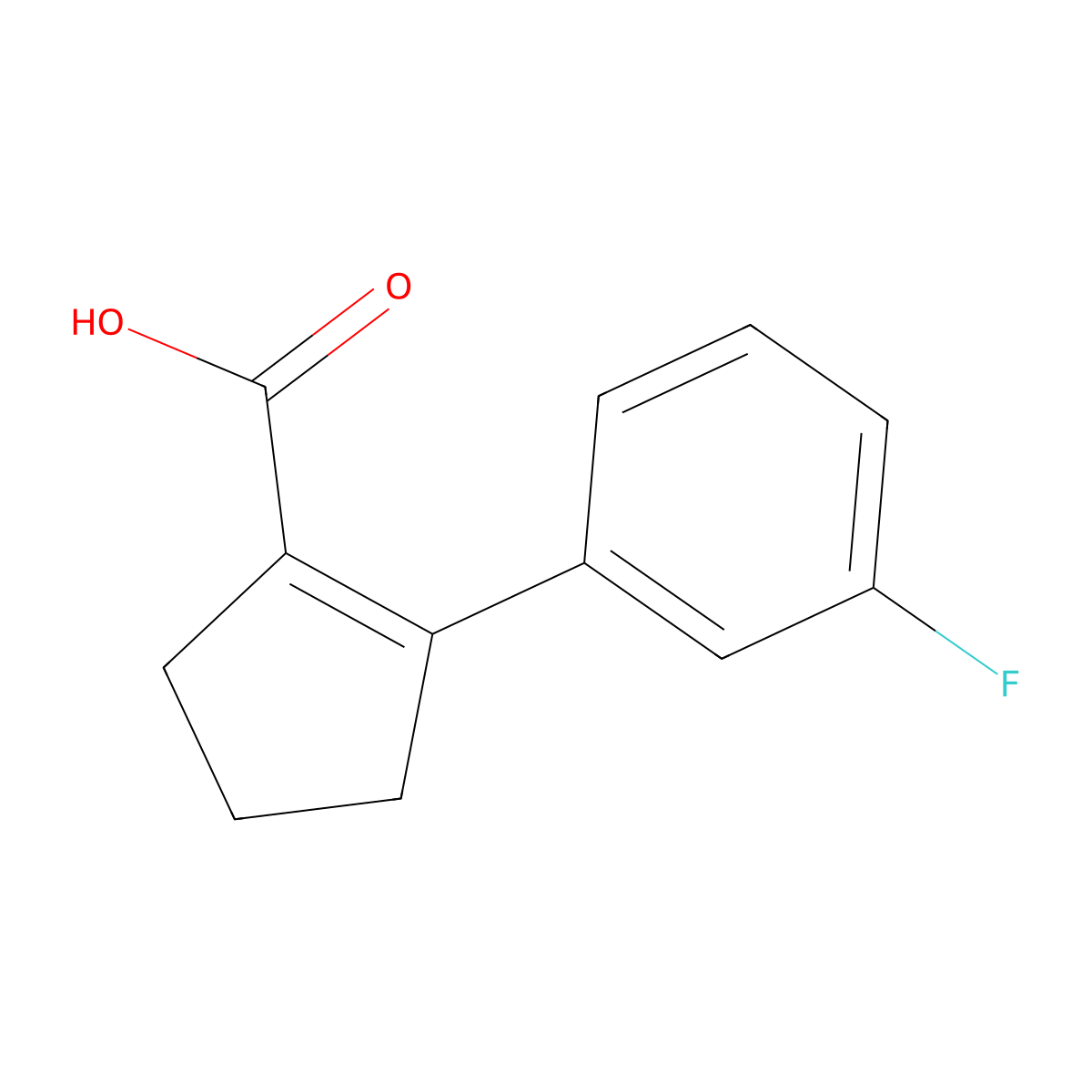2-(3-Fluorophenyl)cyclopent-1-ene-1-carboxylic acid molecular structure, CAS 1861358-49-7