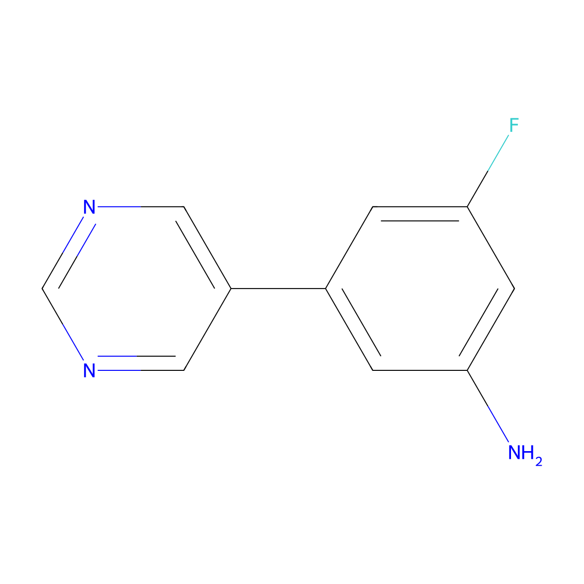 3-Fluoro-5-(pyrimidin-5-yl)aniline molecular structure, CAS 1861409-71-3