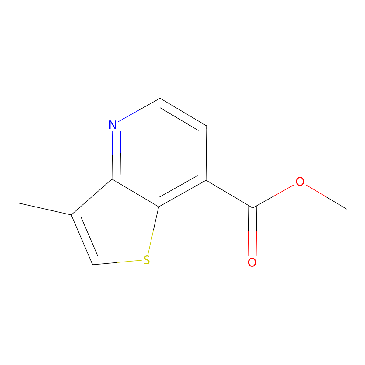 Methyl 3-methylthieno[3,2-b]pyridine-7-carboxylate molecular structure, CAS 1861444-61-2