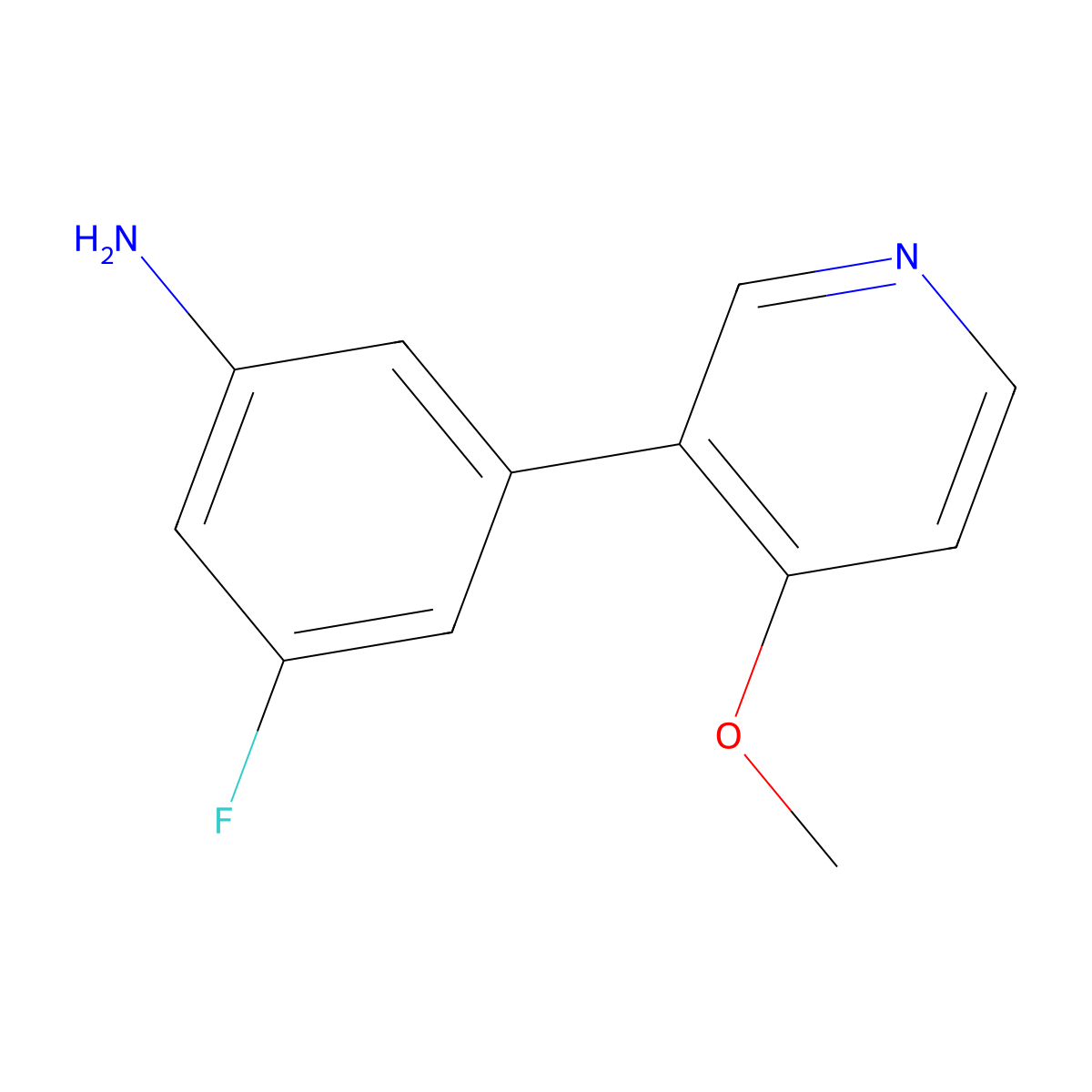 3-Fluoro-5-(4-methoxypyridin-3-yl)aniline molecular structure, CAS 1861447-11-1