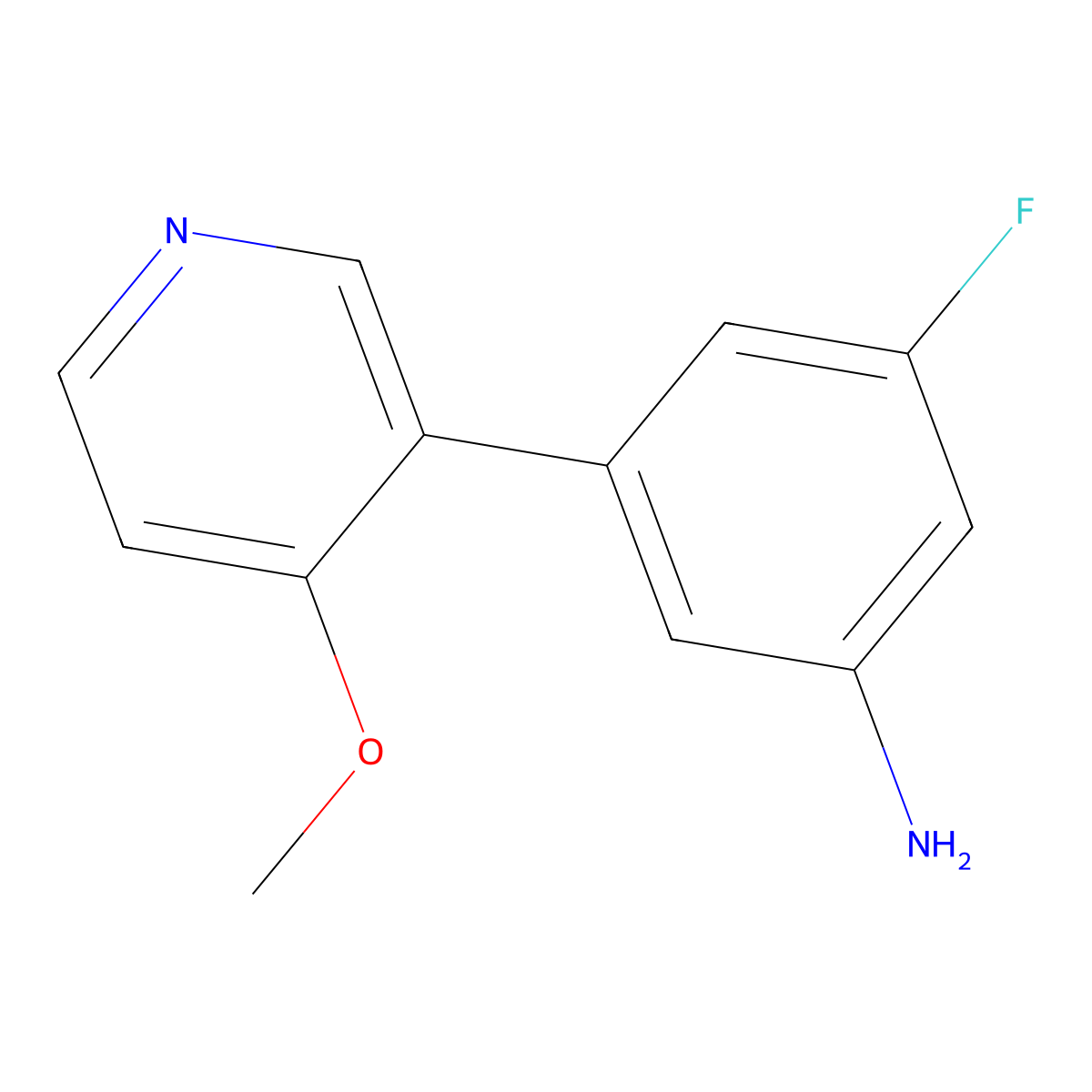 3-Fluoro-5-(4-methoxypyridin-3-yl)aniline molecular structure, CAS 1861447-11-1
