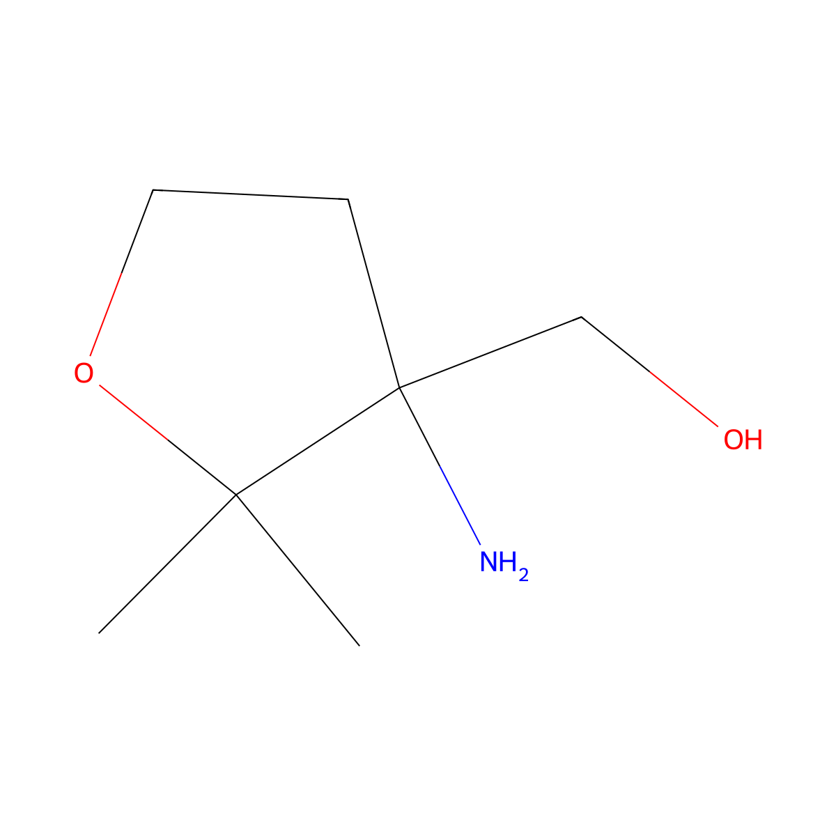 (3-Amino-2,2-dimethyloxolan-3-yl)methanol molecular structure, CAS 1861496-64-1