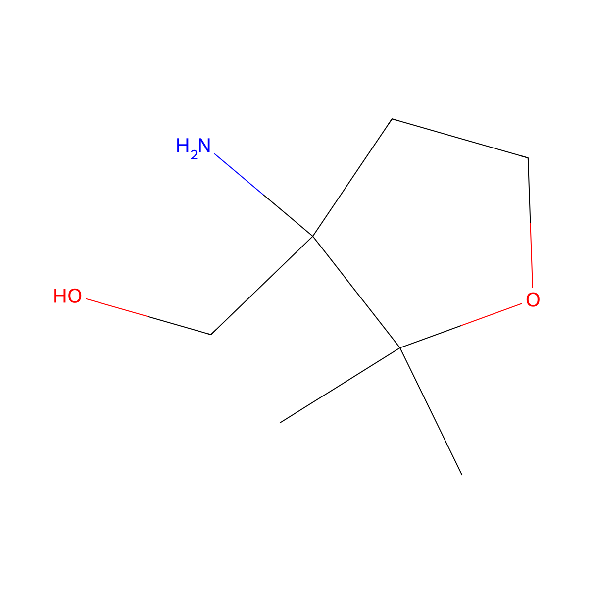 (3-Amino-2,2-dimethyloxolan-3-yl)methanol molecular structure, CAS 1861496-64-1