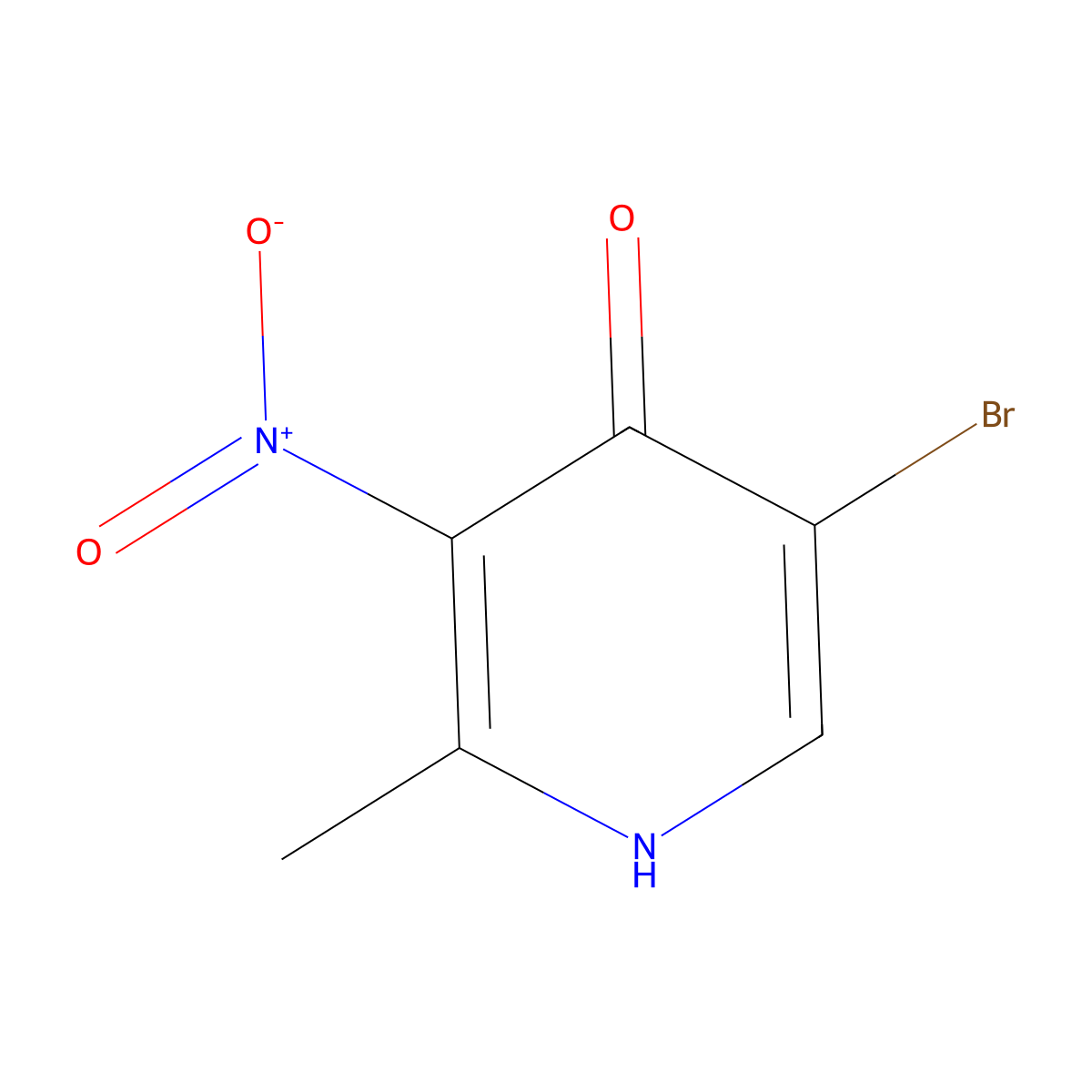 5-Bromo-2-methyl-3-nitro-pyridin-4-ol molecular structure, CAS 18615-84-4