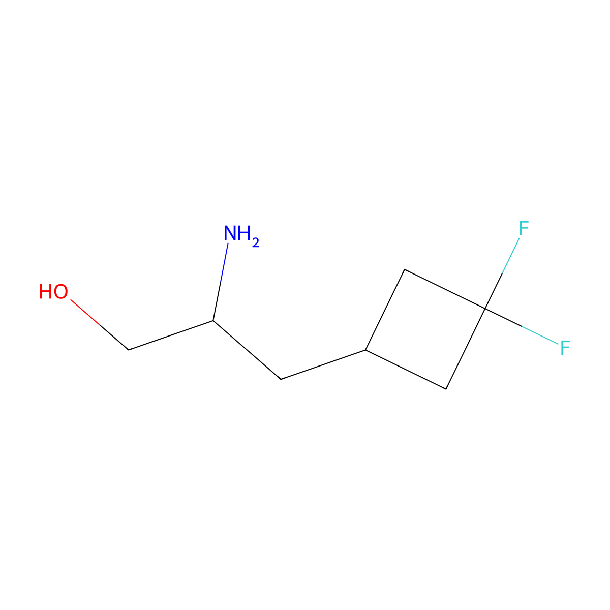 2-Amino-3-(3,3-difluorocyclobutyl)propan-1-ol molecular structure, CAS 1861529-17-0