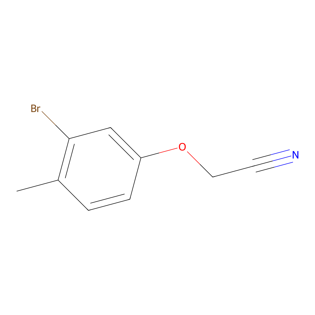 2-(3-Bromo-4-methylphenoxy)acetonitrile molecular structure, CAS 1861576-55-7