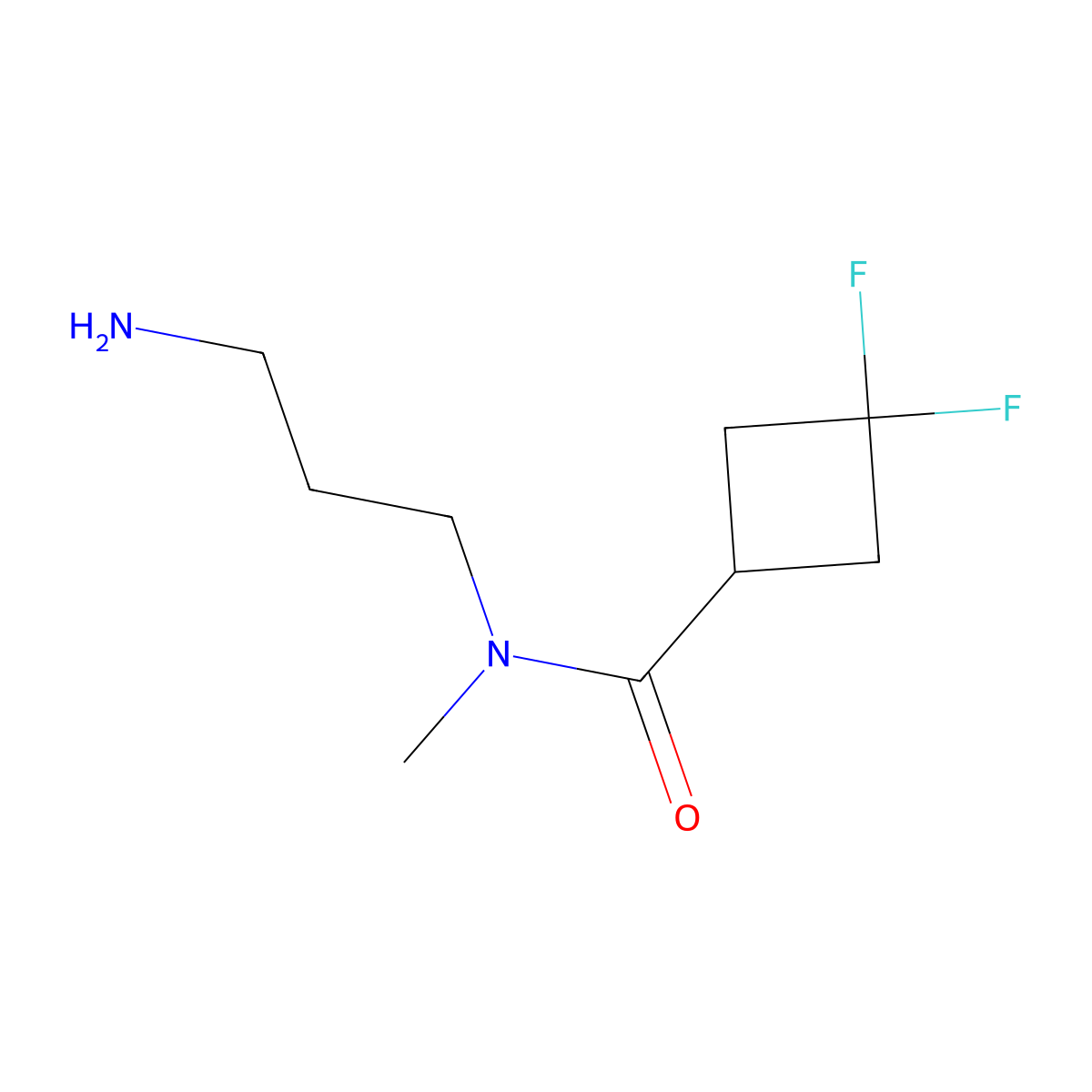N-(3-aminopropyl)-3,3-difluoro-N-methylcyclobutane-1-carboxamide molecular structure, CAS 1861594-15-1