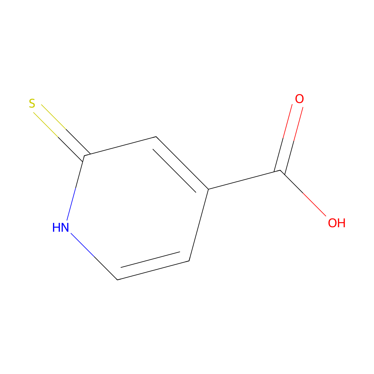 2-Sulfanylpyridine-4-carboxylic acid molecular structure, CAS 18616-05-2