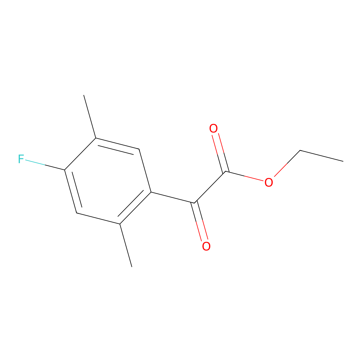 Ethyl 2-(4-fluoro-2,5-dimethylphenyl)-2-oxoacetate molecular structure, CAS 1861613-77-5