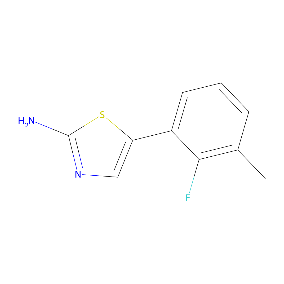 5-(2-Fluoro-3-methylphenyl)thiazol-2-amine molecular structure, CAS 1861620-87-2