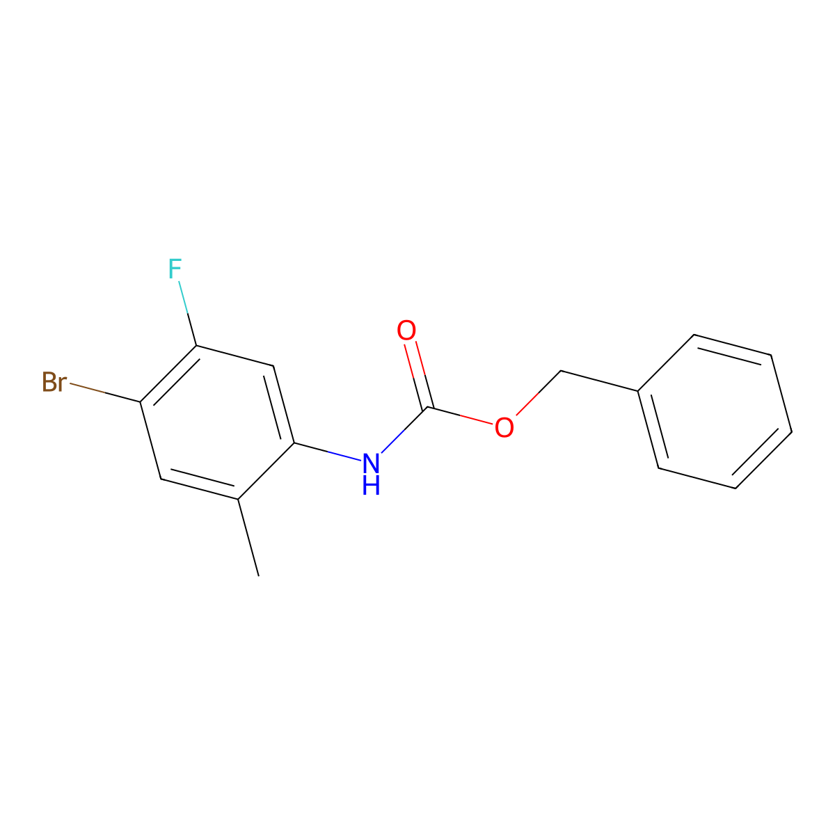 benzyl N-(4-bromo-5-fluoro-2-methylphenyl)carbamate molecular structure, CAS 1861647-59-7
