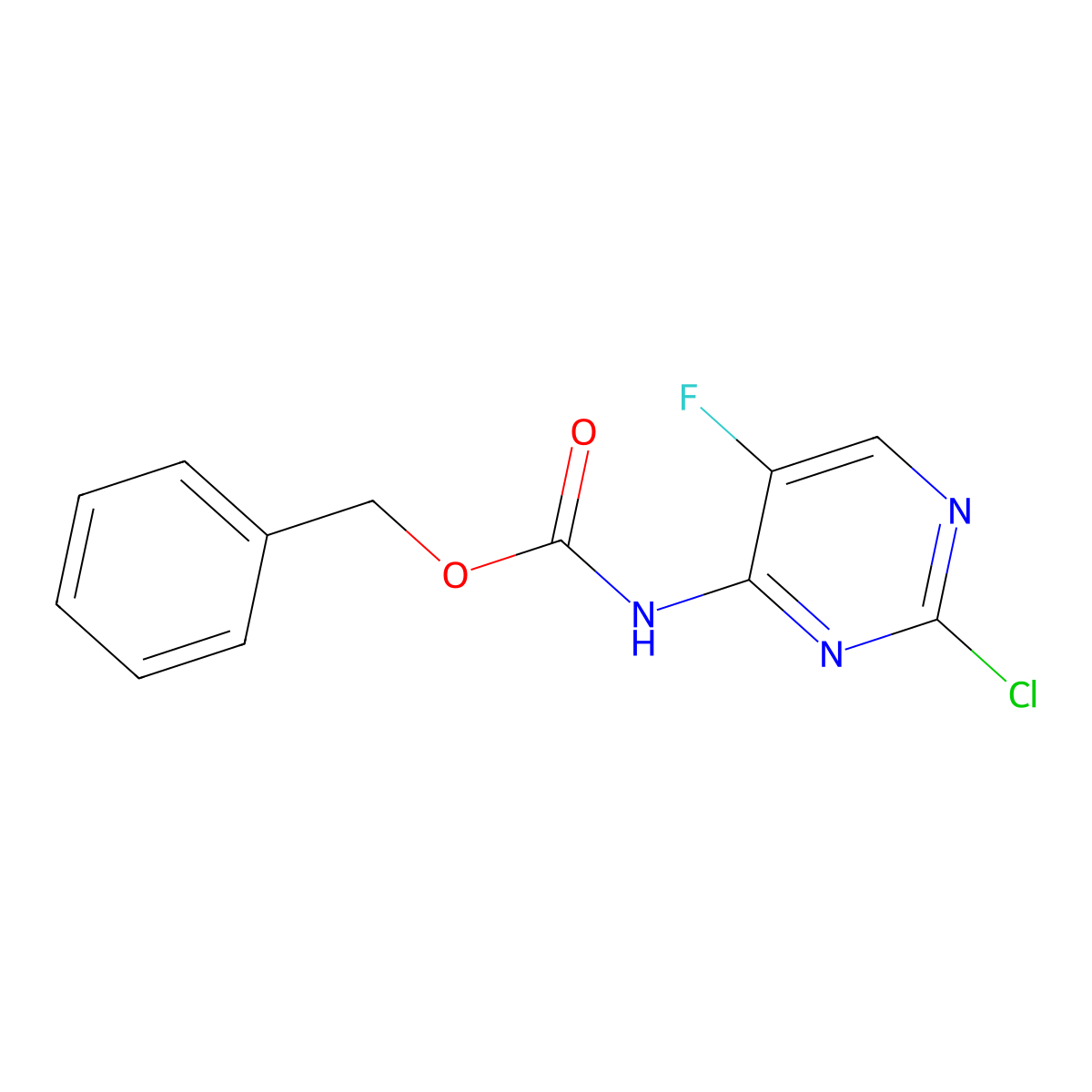 benzyl N-(2-chloro-5-fluoropyrimidin-4-yl)carbamate molecular structure, CAS 1861672-17-4