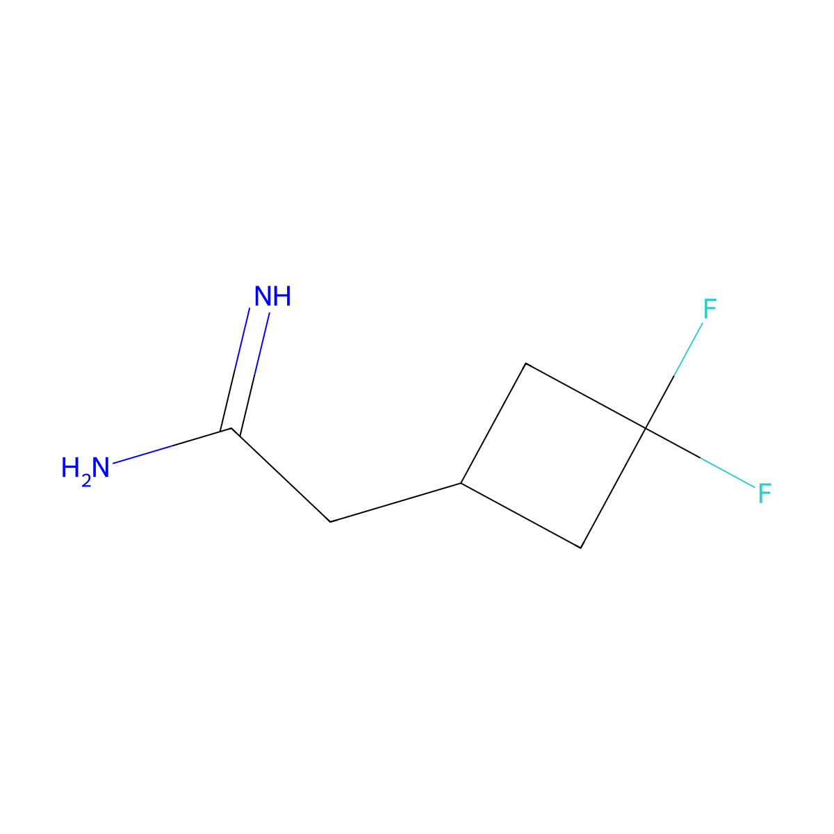 2-(3,3-Difluorocyclobutyl)ethanimidamide molecular structure, CAS 1861728-49-5