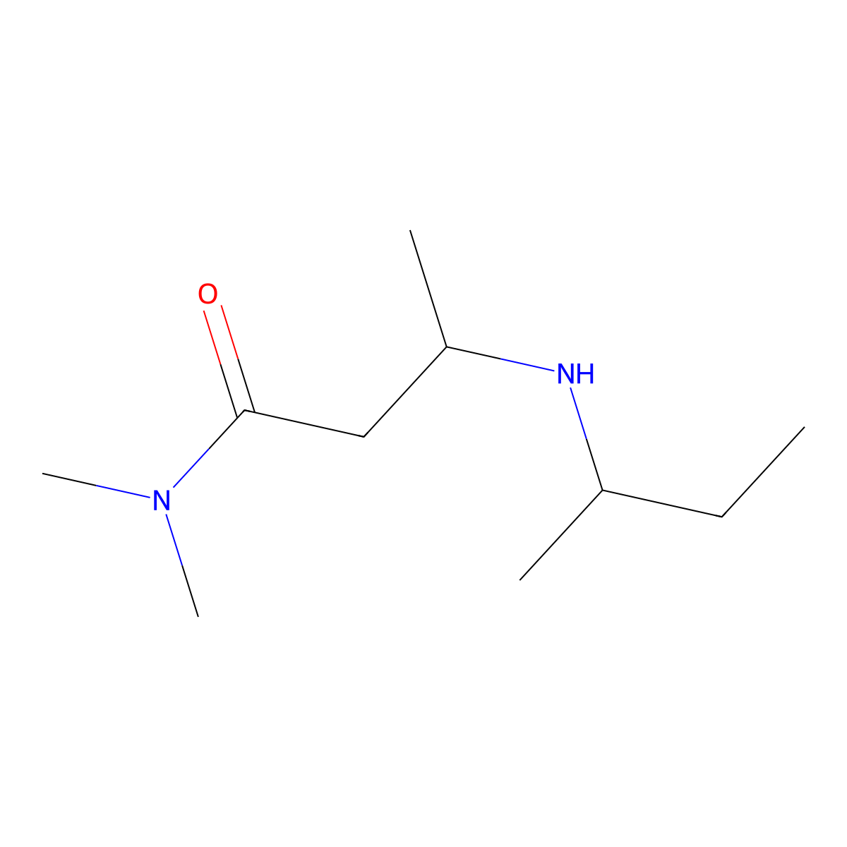 3-[(butan-2-yl)amino]-N,N-dimethylbutanamide molecular structure, CAS 1861744-38-8