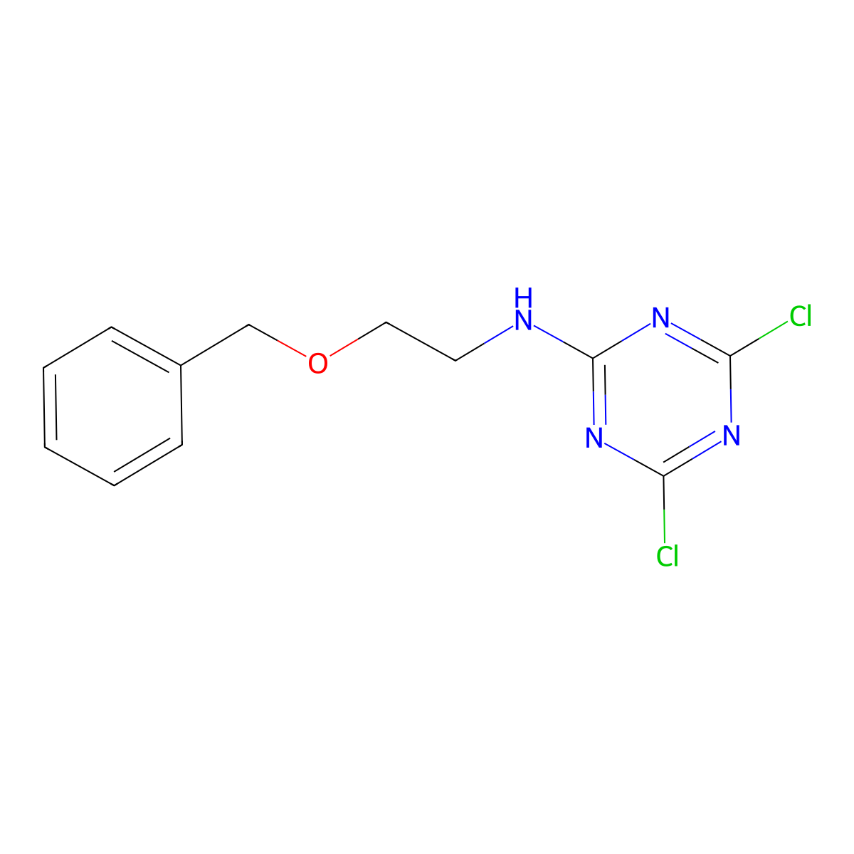 N-[2-(Benzyloxy)ethyl]-4,6-dichloro-1,3,5-triazin-2-amine molecular structure, CAS 1861769-64-3