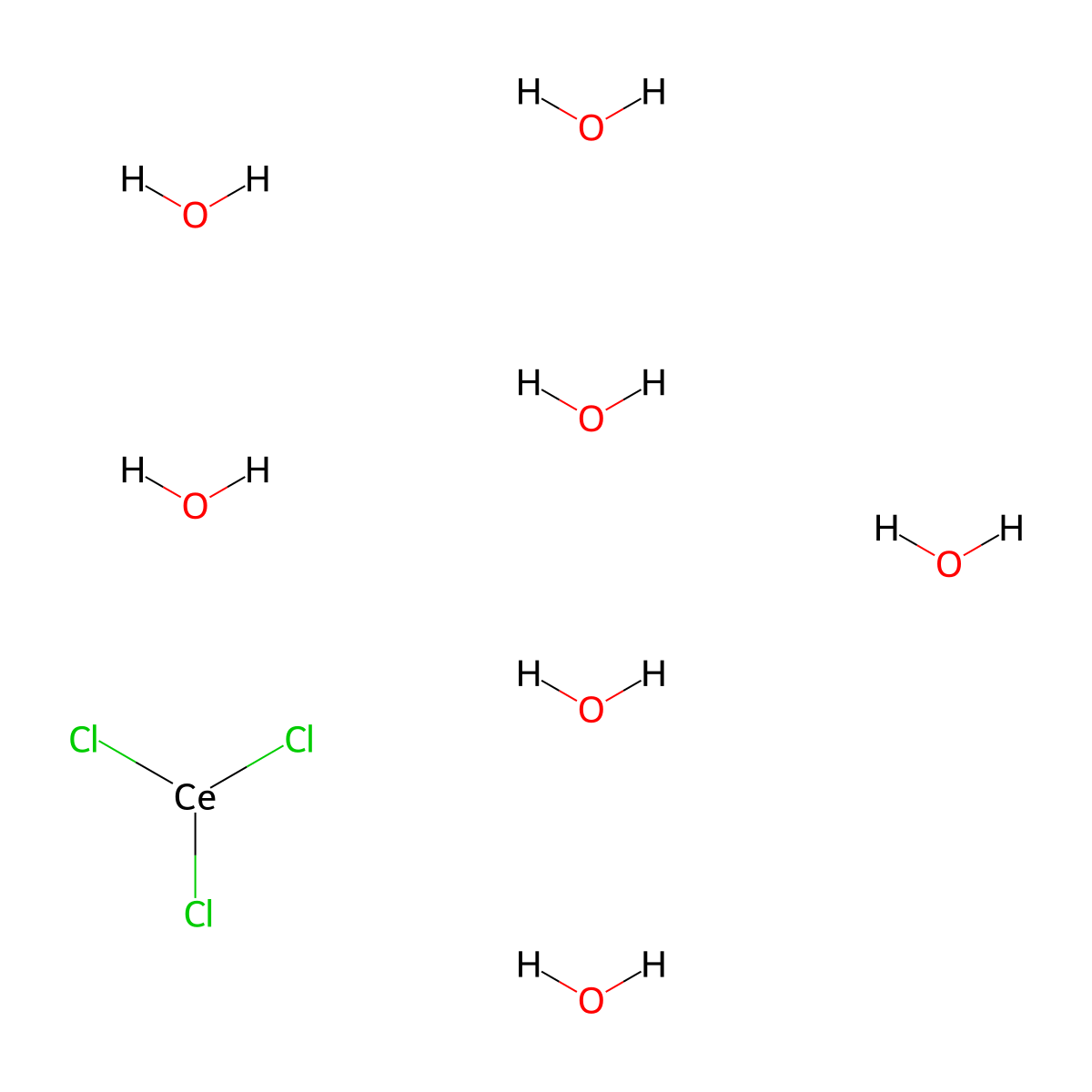 Cerium(III) chloride heptahydrate, p.a., 99% molecular structure, CAS 18618-55-8