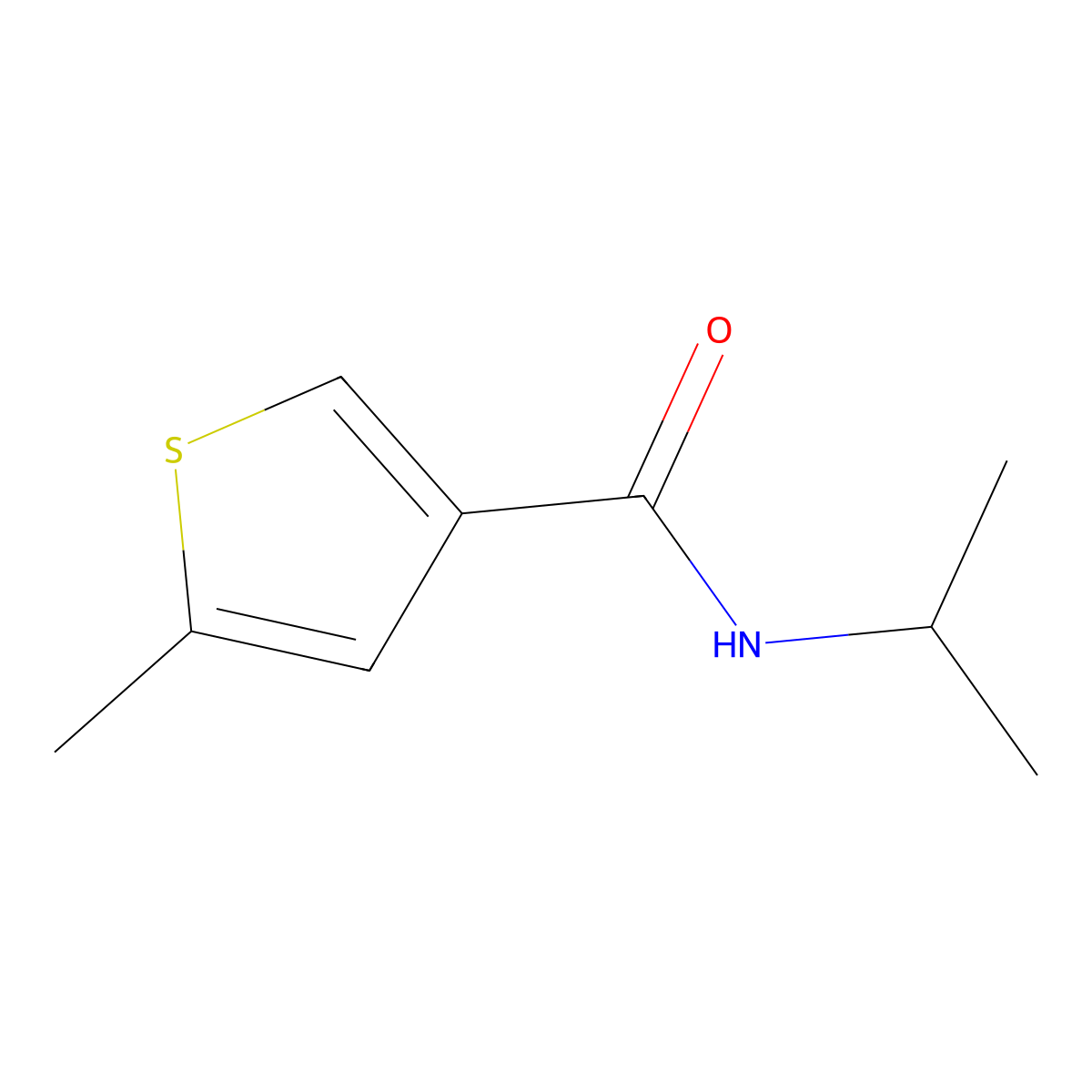 5-Methyl-N-(1-methylethyl)-3-thiophenecarboxamide molecular structure, CAS 1861806-94-1