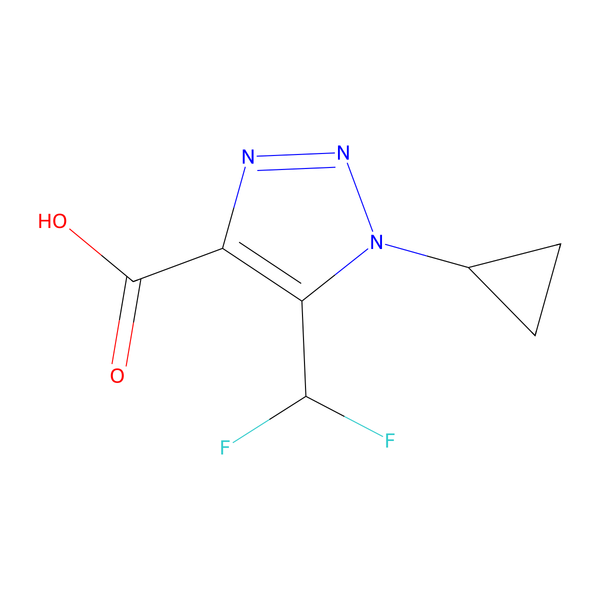 1-Cyclopropyl-5-(difluoromethyl)-1H-1,2,3-triazole-4-carboxylic acid molecular structure, CAS 1861826-96-1