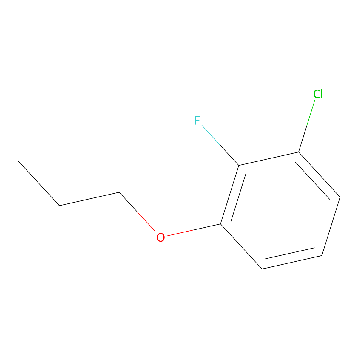 1-Chloro-2-fluoro-3-propoxybenzene molecular structure, CAS 1861827-11-3