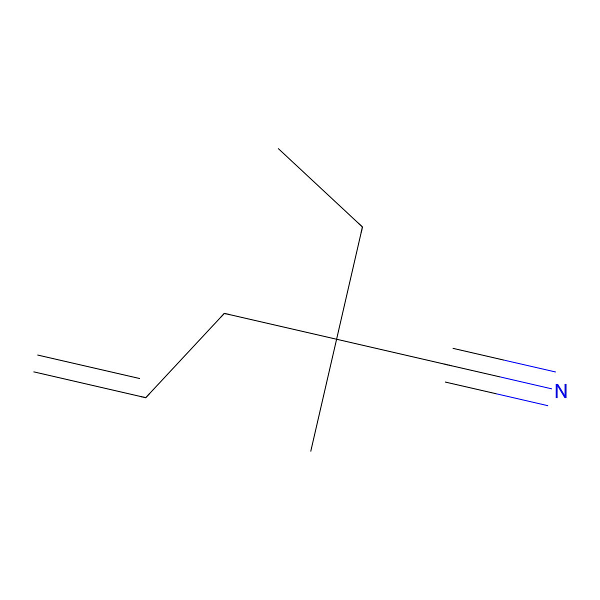 2-Ethyl-2-methylpent-4-enenitrile molecular structure, CAS 1861848-12-5