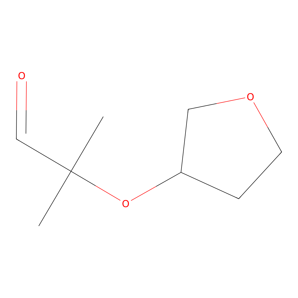 2-Methyl-2-(oxolan-3-yloxy)propanal molecular structure, CAS 1861851-93-5