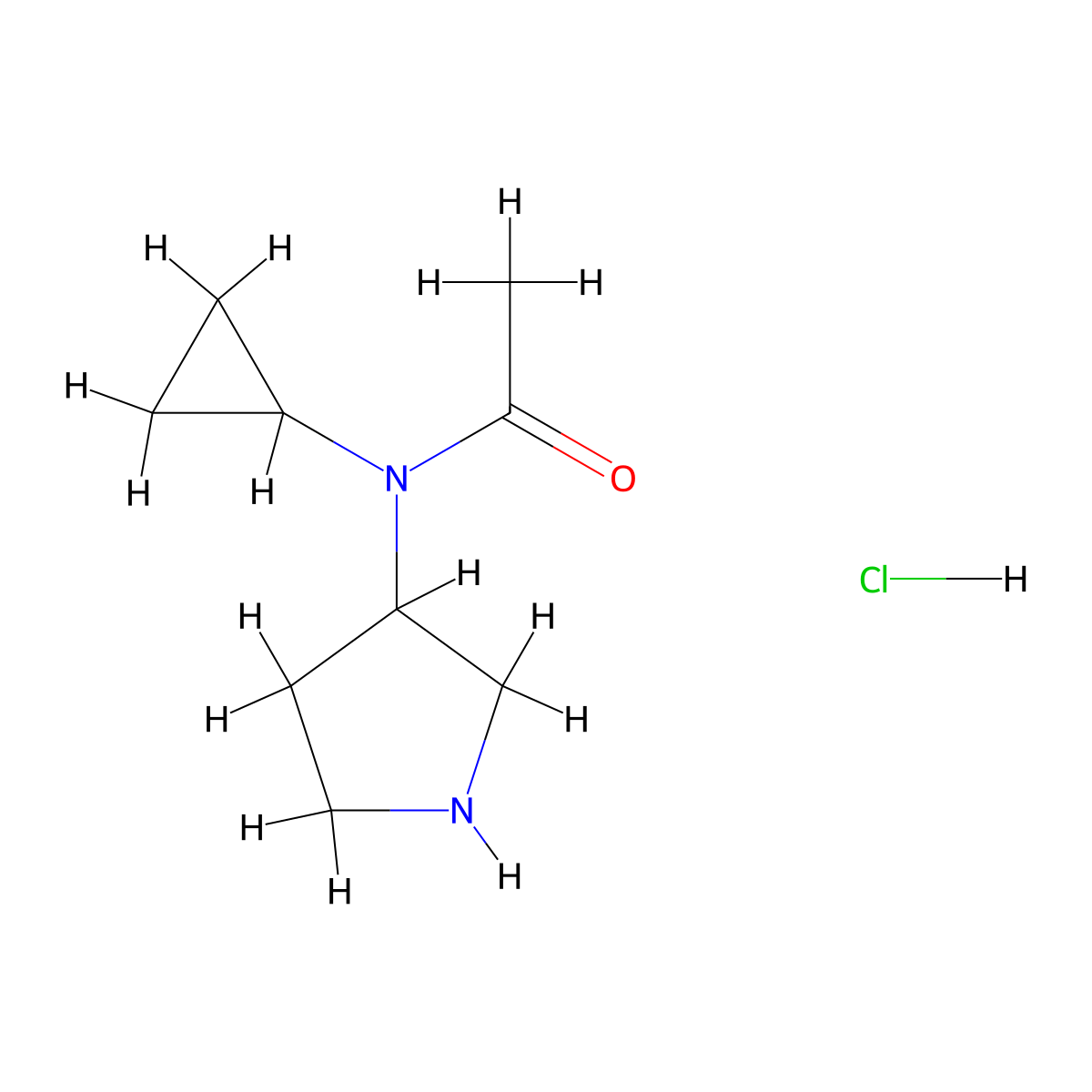 N-cyclopropyl-N-(pyrrolidin-3-yl)acetamide hydrochloride molecular structure, CAS 1861852-58-5