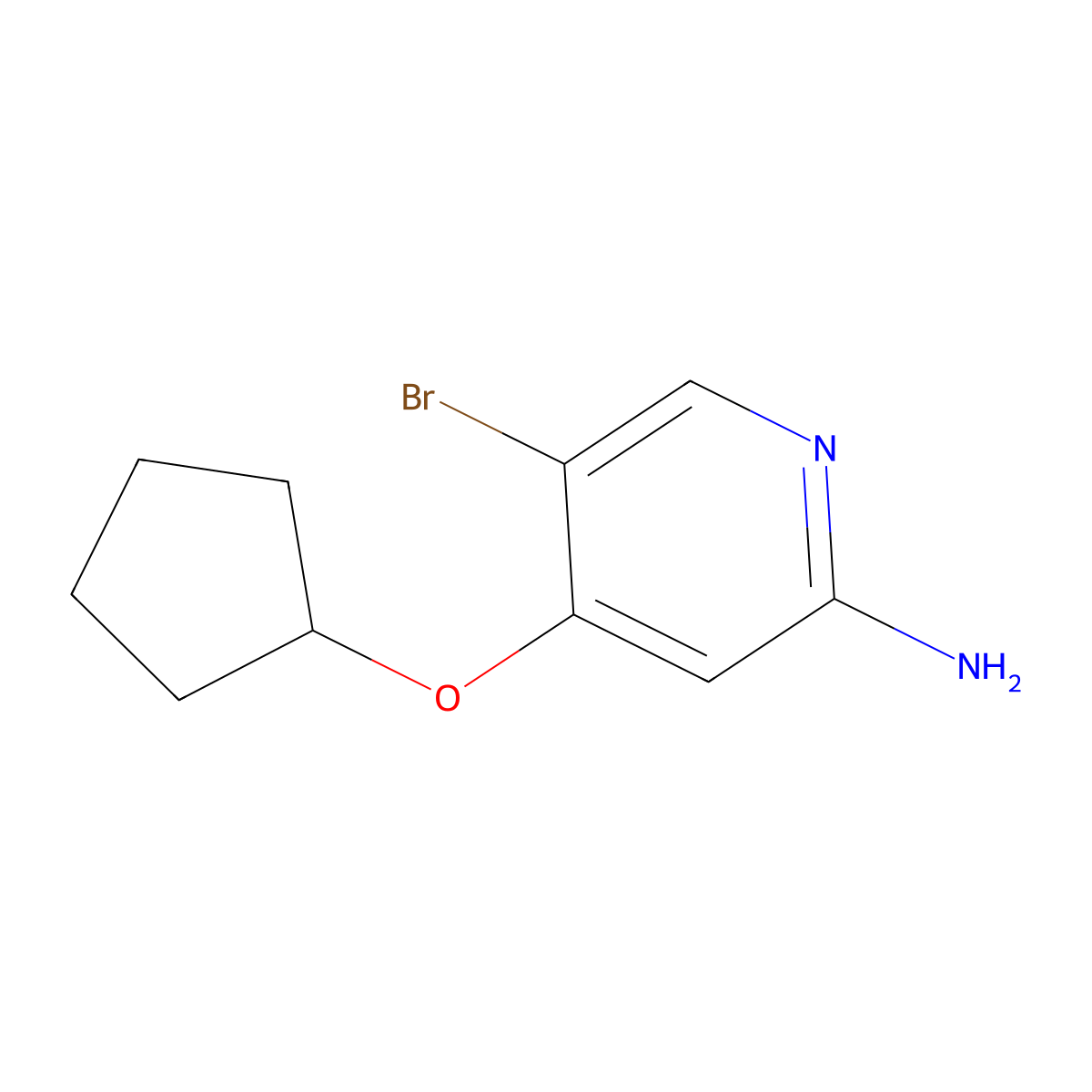 5-Bromo-4-(cyclopentyloxy)pyridin-2-amine molecular structure, CAS 1861872-87-8