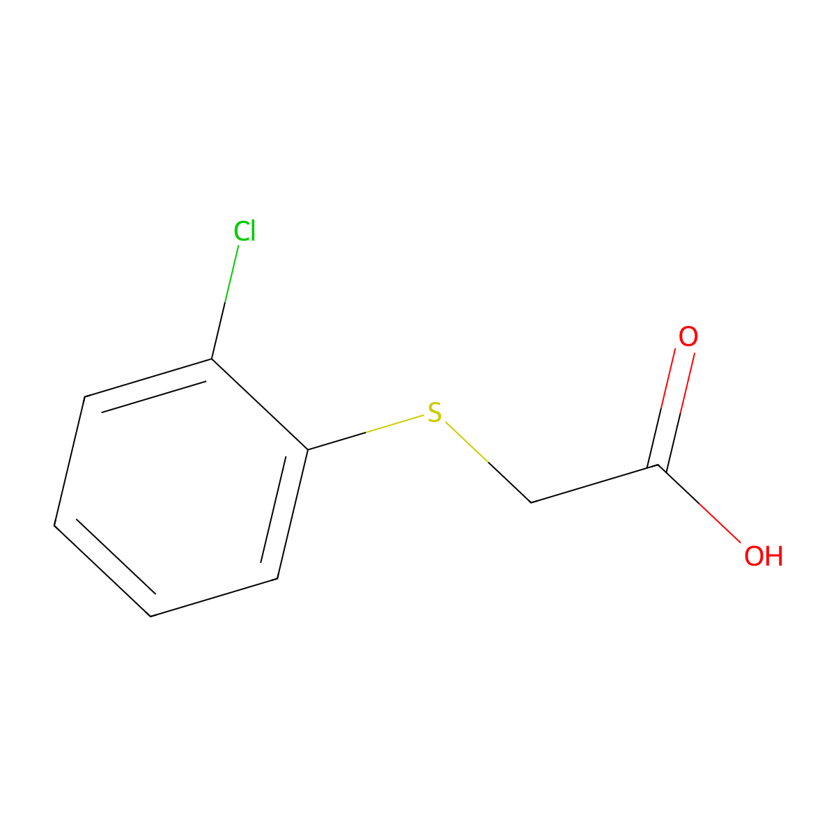 o-Chlorophenyl thioacetic acid molecular structure, CAS 18619-18-6