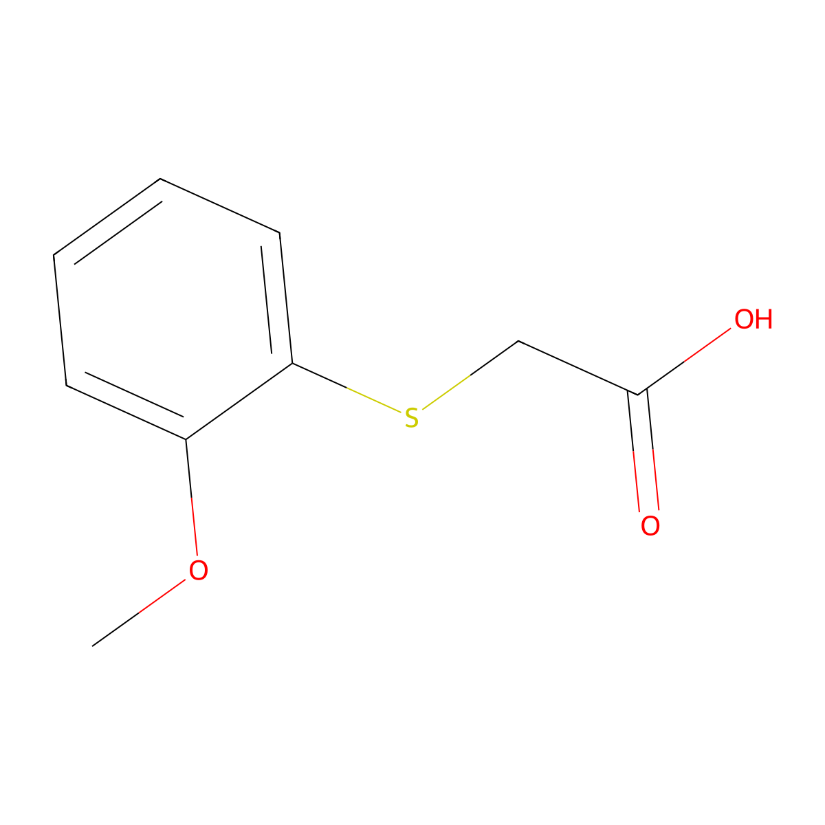 2-((2-Methoxyphenyl)thio)acetic acid molecular structure, CAS 18619-21-1