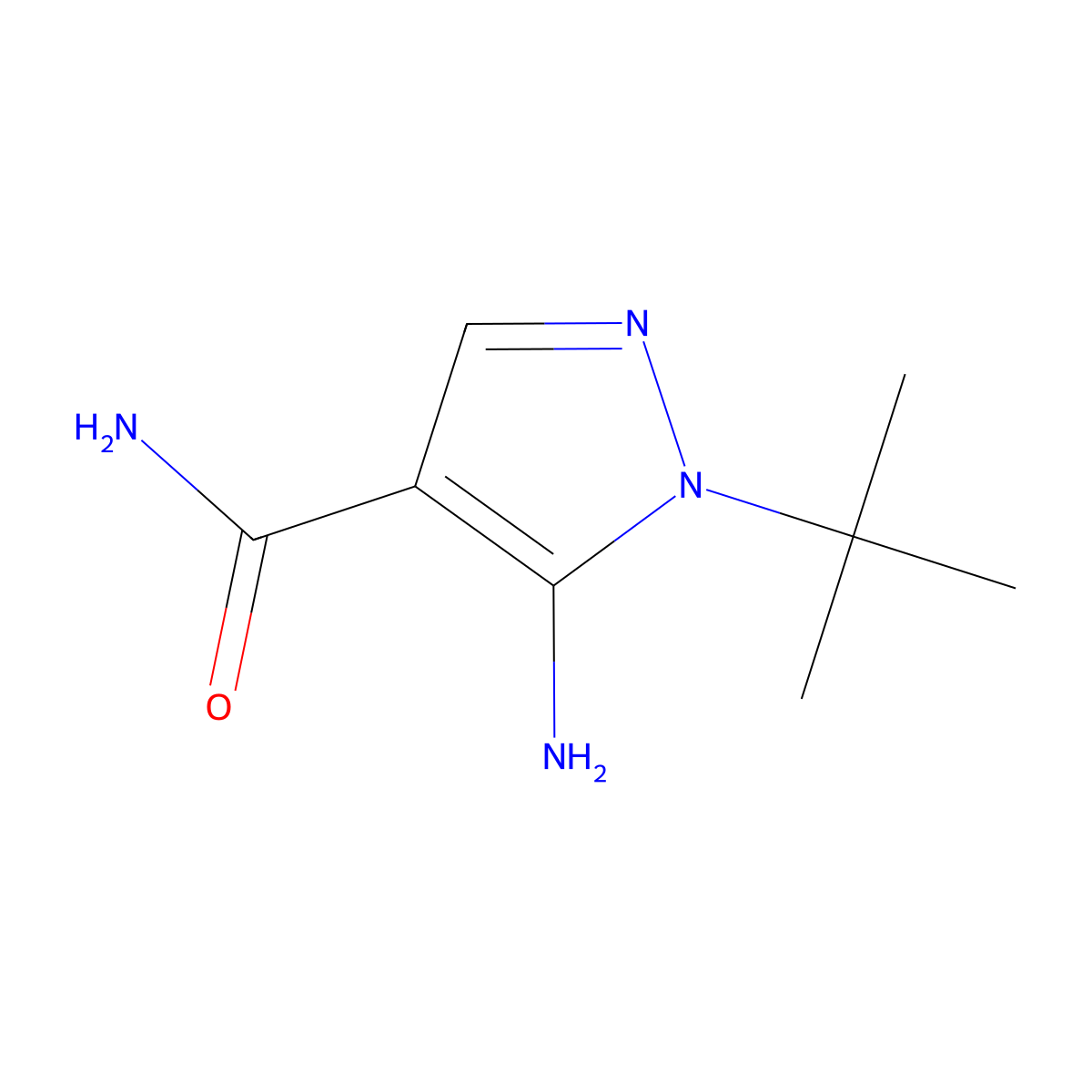 5-amino-1-tert-butyl-1H-pyrazole-4-carboxamide molecular structure, CAS 186190-79-4