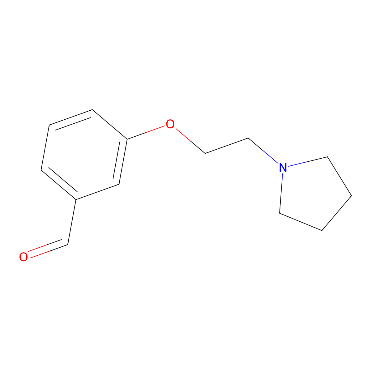 3-(2-(1-Pyrrolidinyl)ethoxy)benzaldehyde molecular structure, CAS 186190-91-0