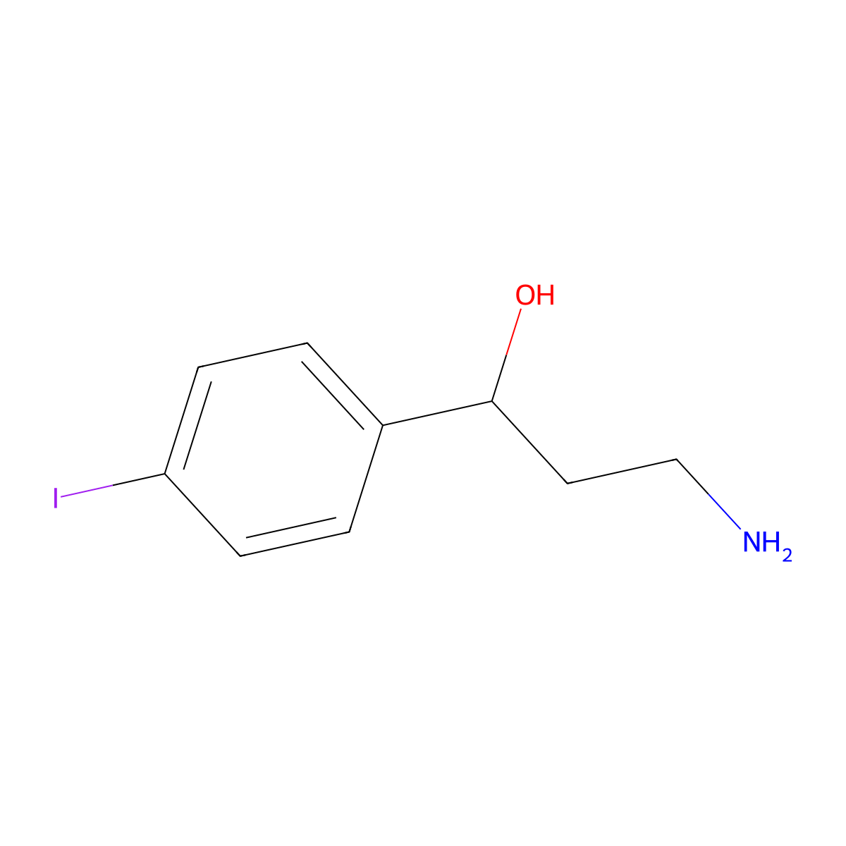 3-Amino-1-(4-iodophenyl)propan-1-ol molecular structure, CAS 1861905-41-0