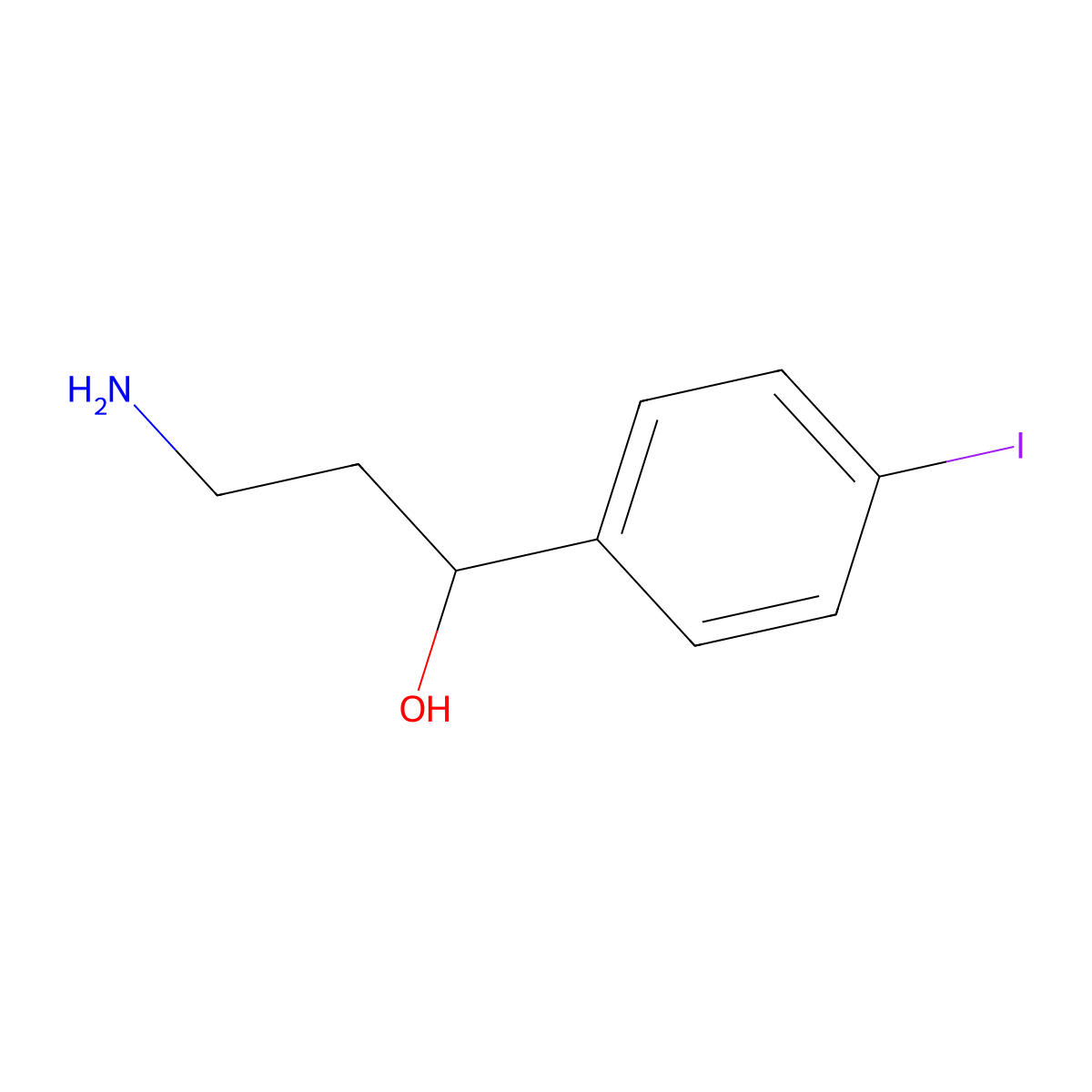 3-Amino-1-(4-iodophenyl)propan-1-ol molecular structure, CAS 1861905-41-0
