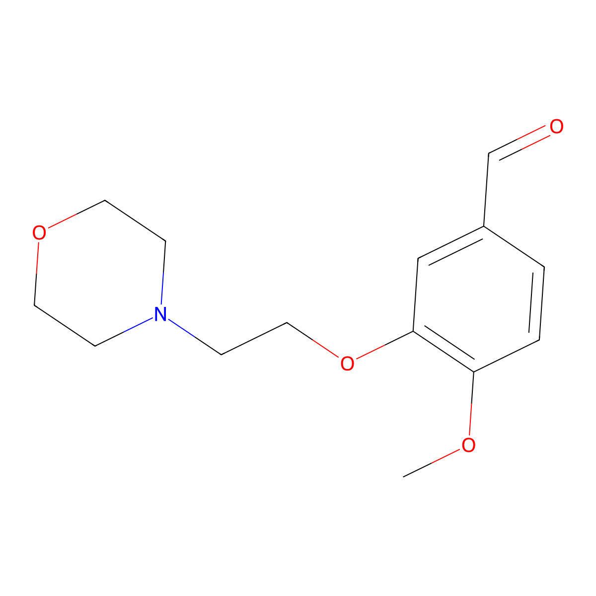 4-Methoxy-3-(2-morpholin-4-ylethoxy)benzaldehyde molecular structure, CAS 186191-09-3